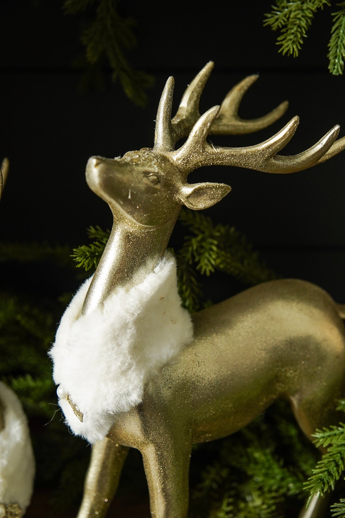 Champagne Gold Deer Figurines | Set of 2