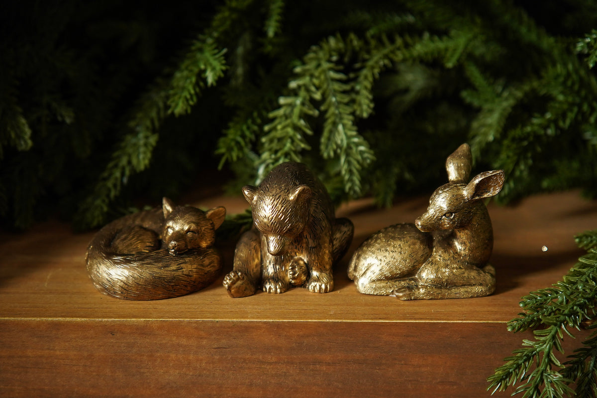 Antique Gold Woodland Animal Figurine