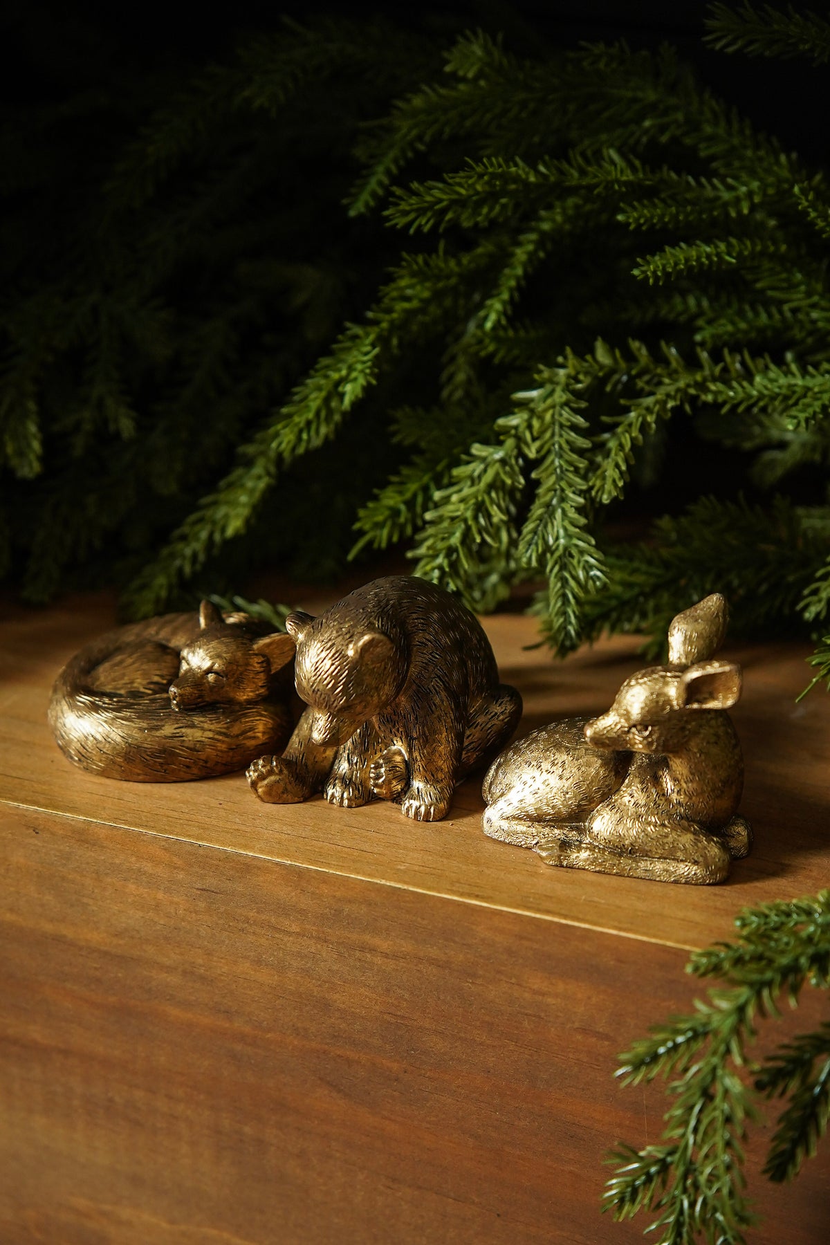 Antique Gold Woodland Animal Figurine