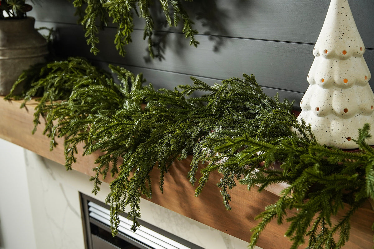 Soft-Touch Cascading Evergreen Garland