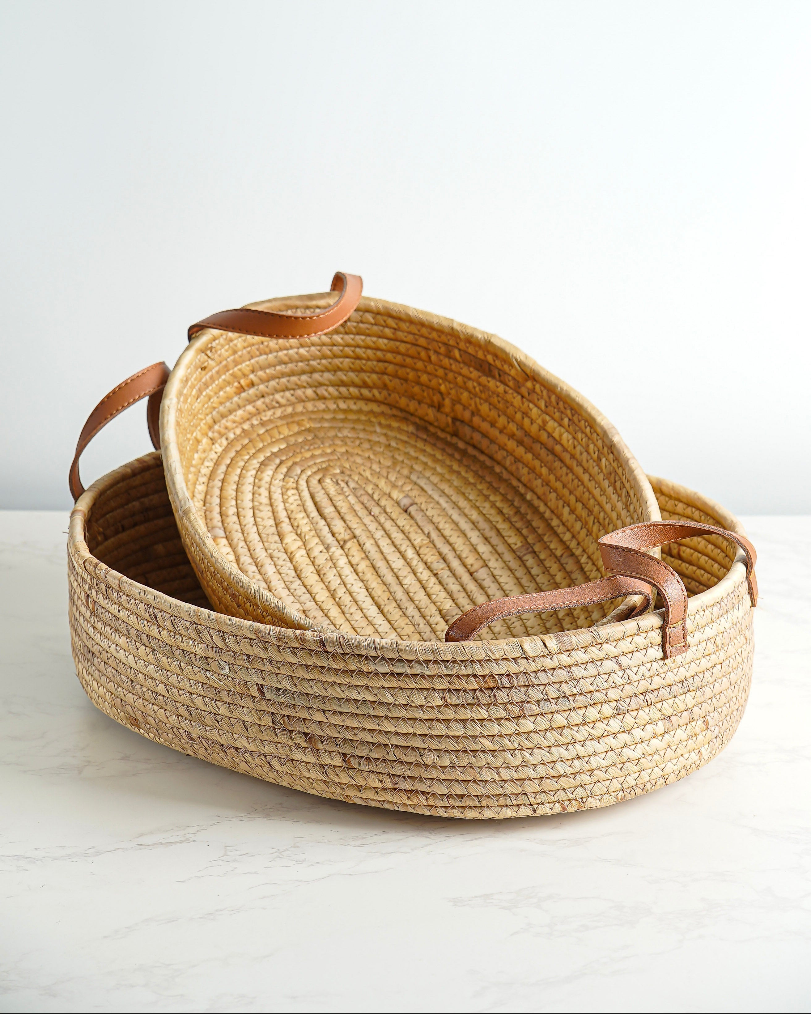Oval Hand-Woven Seagrass Basket