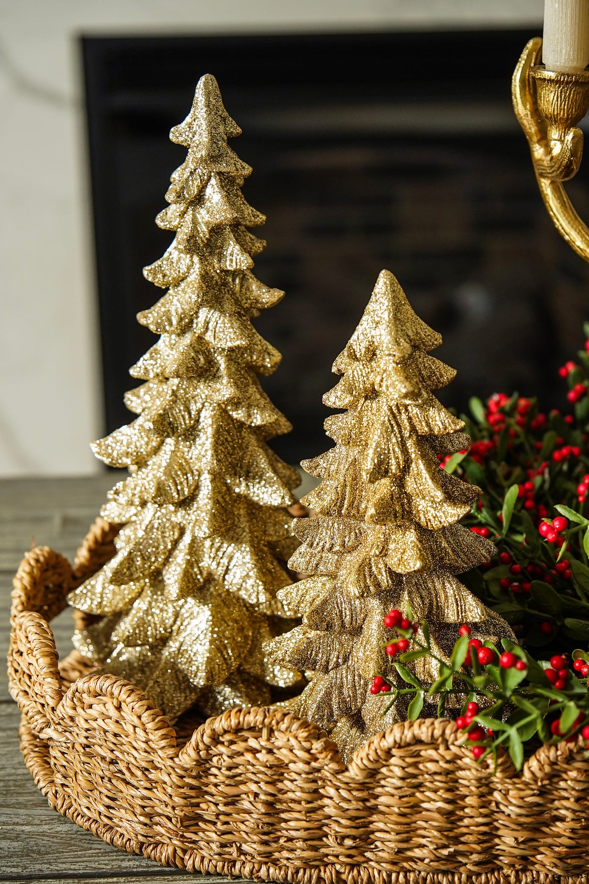 Gold Glittered Ceramic Christmas Tree