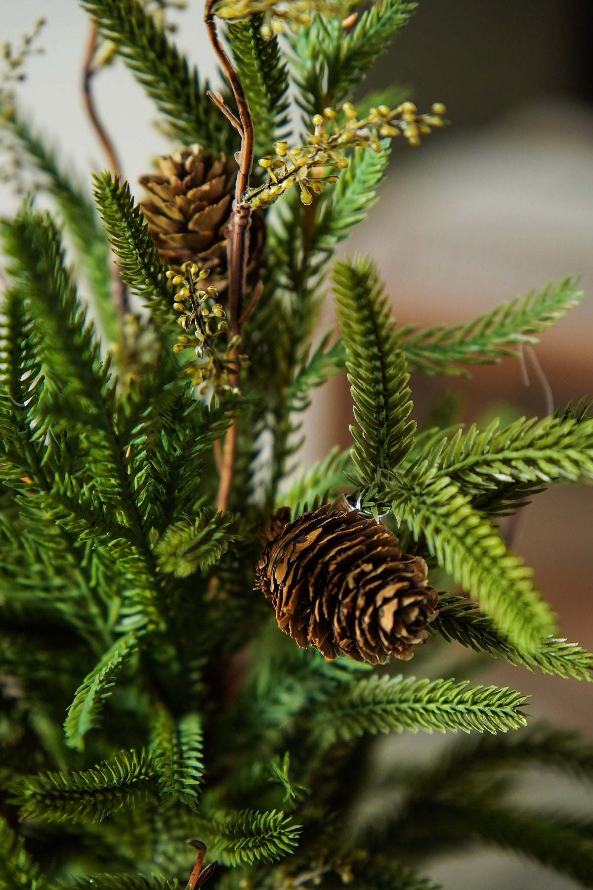 Real Touch Pine Tree with Pinecones