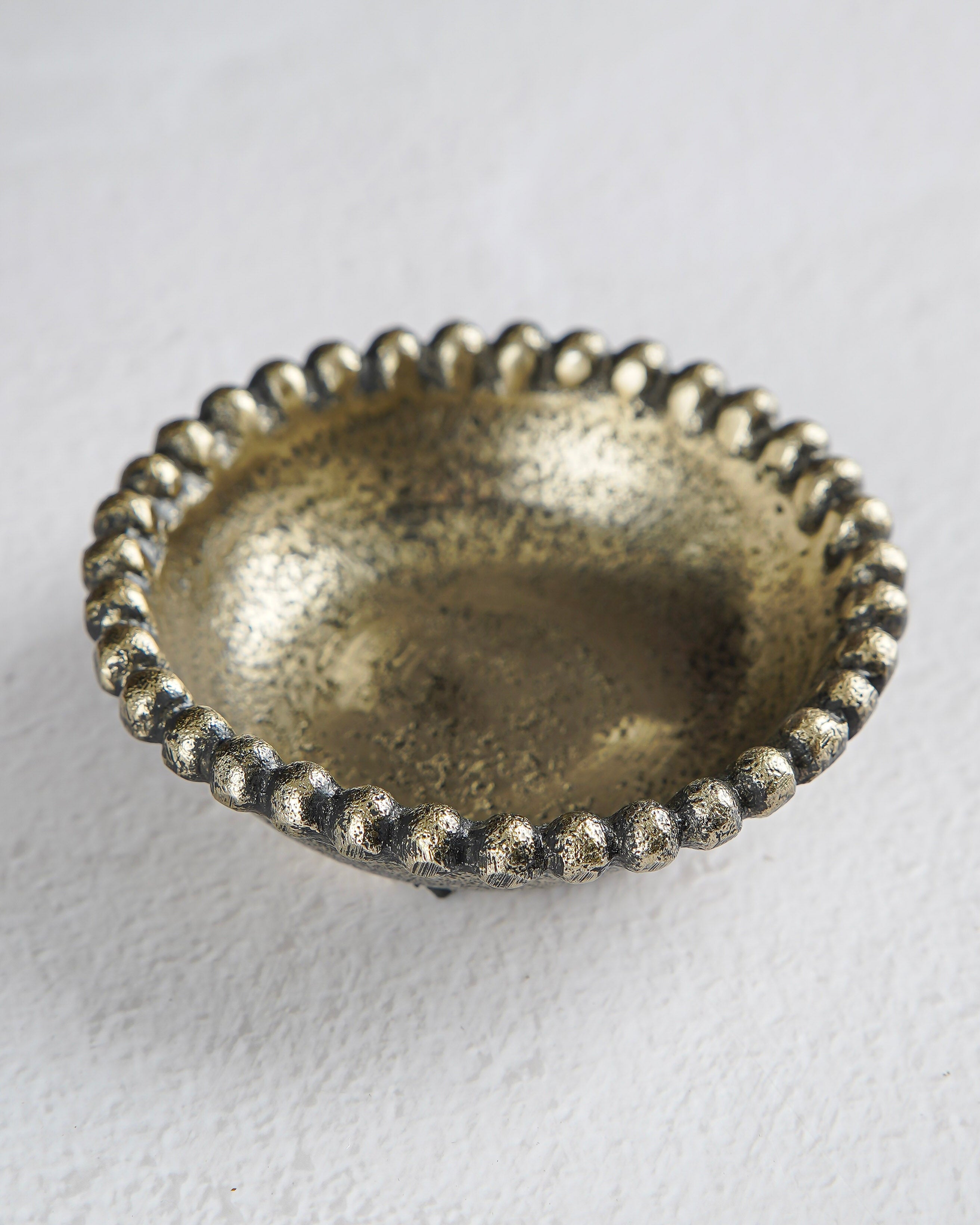 Beaded Antique Gold Dish