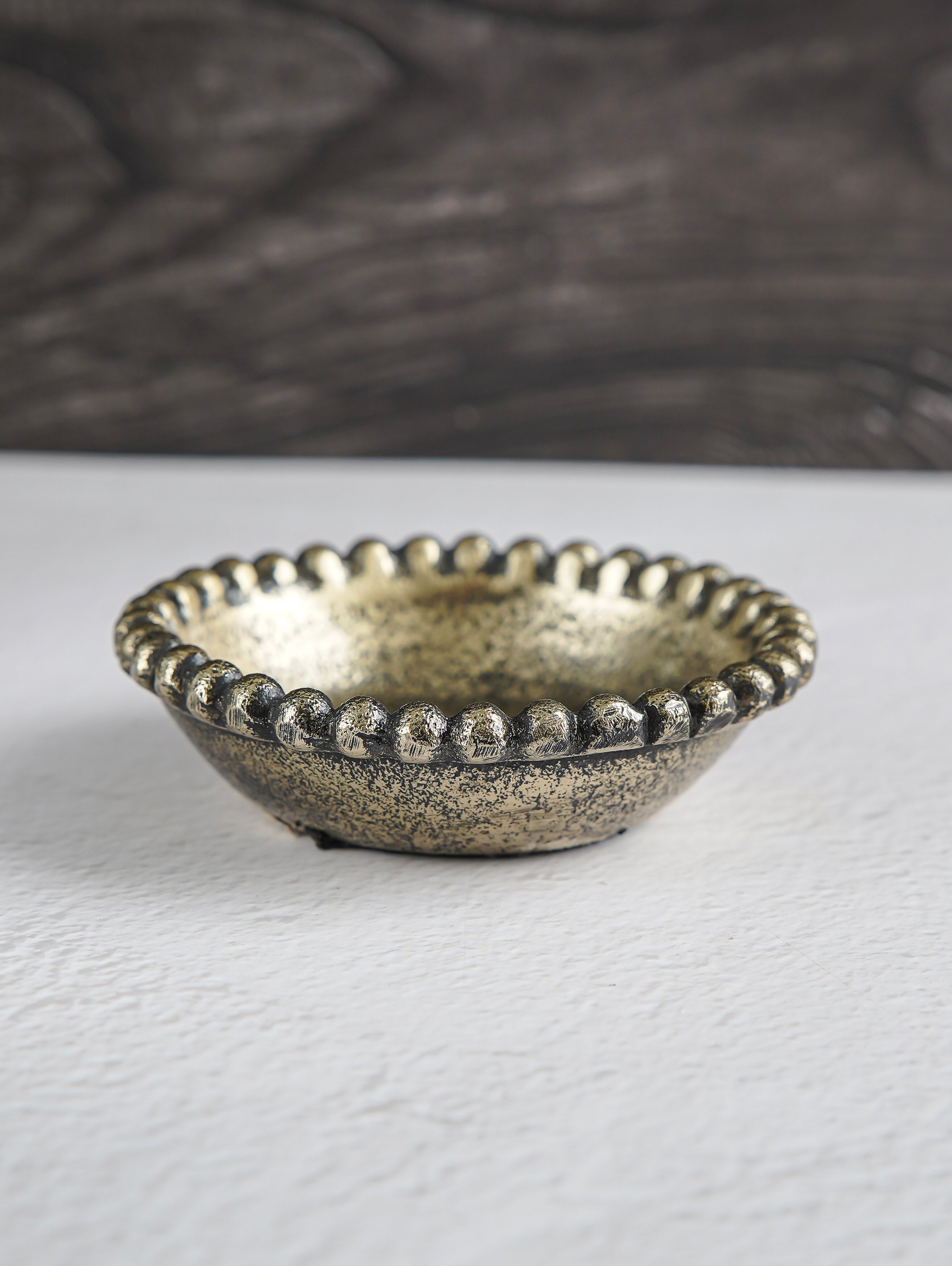Beaded Antique Gold Dish