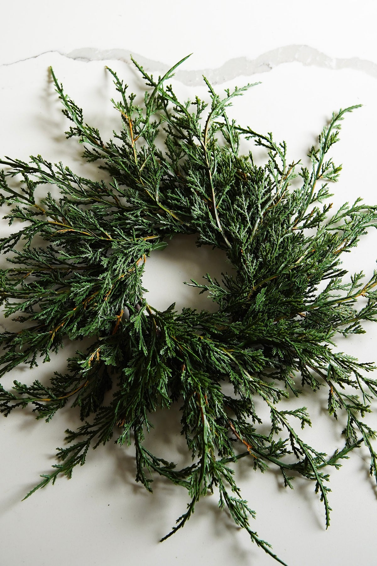 Draping Evergreen Candle Ring