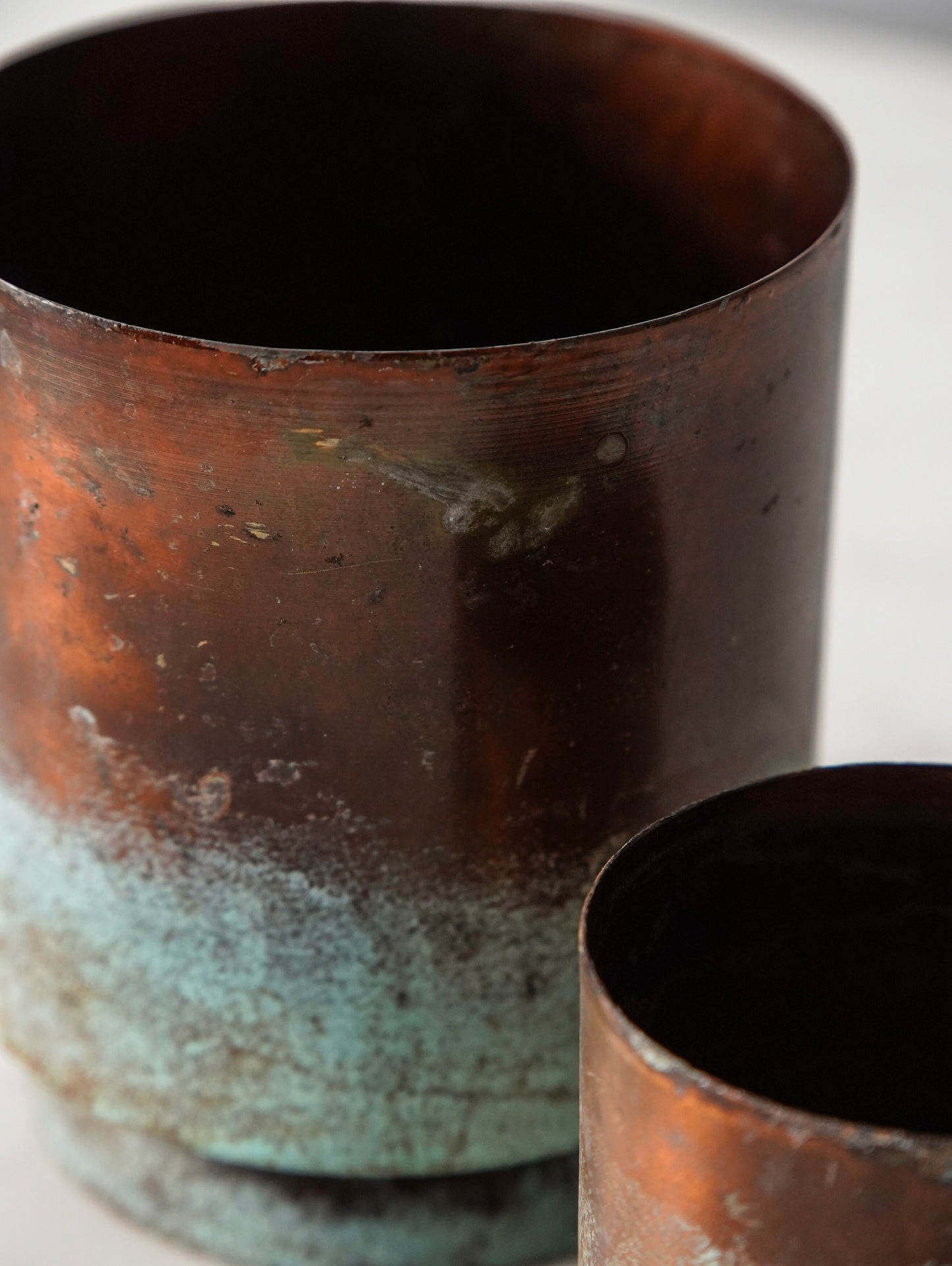 Copper Patina Planter Set