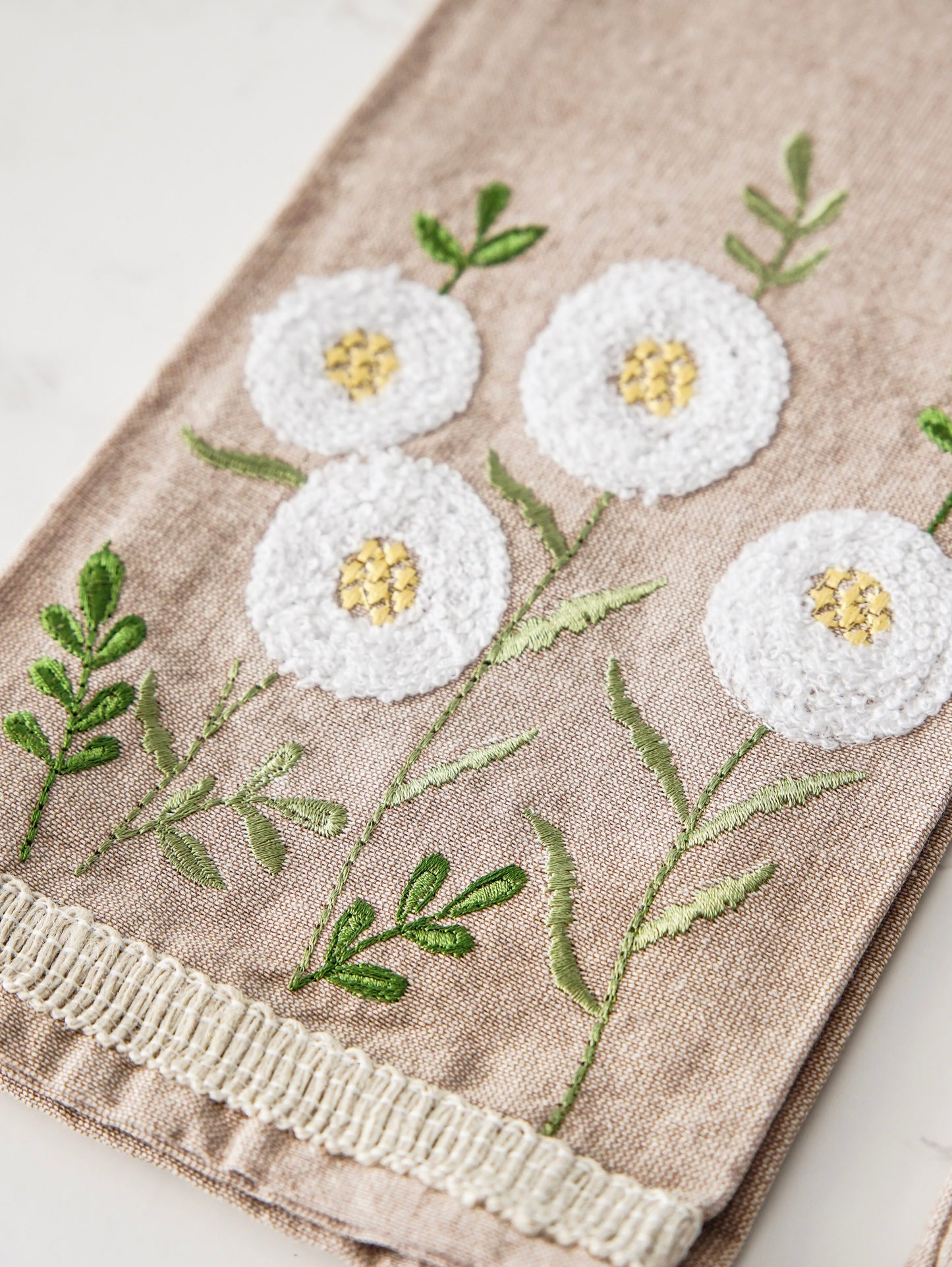 Floral Embroidered Tea Towels | Set of 2