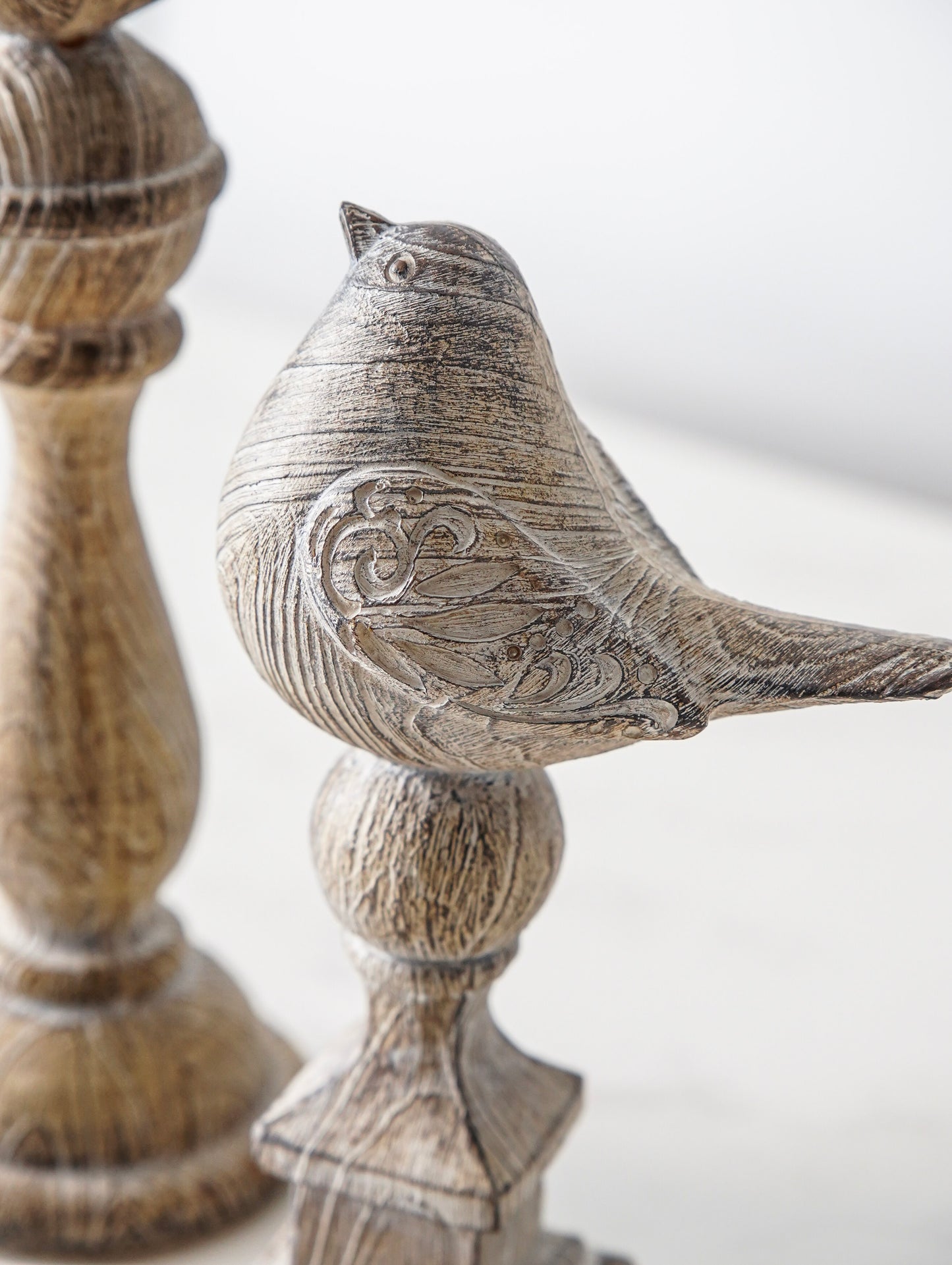 Resin Bird on Pedestal Set