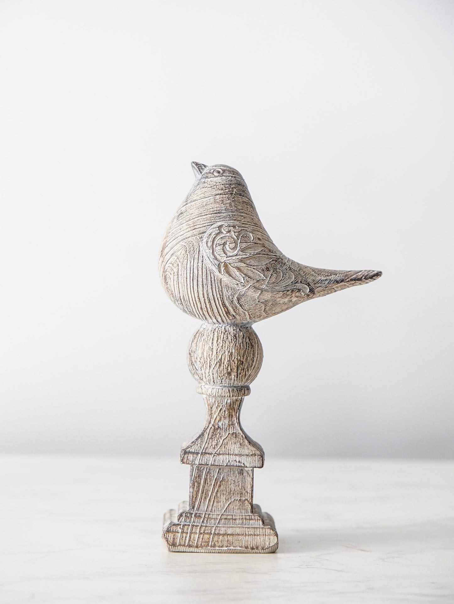 Resin Bird on Pedestal Set