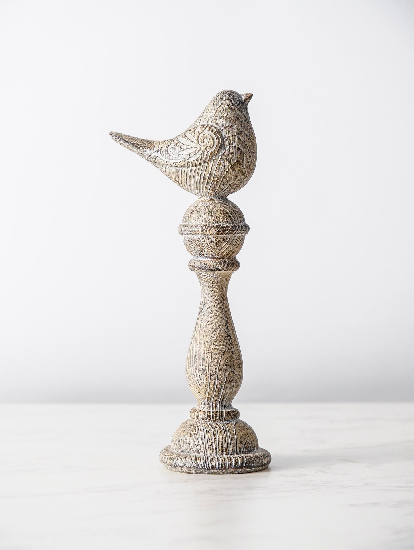 Resin Bird on Pedestal Set