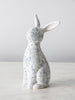 Blue Floral Ceramic Bunny