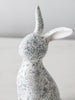 Blue Floral Ceramic Bunny