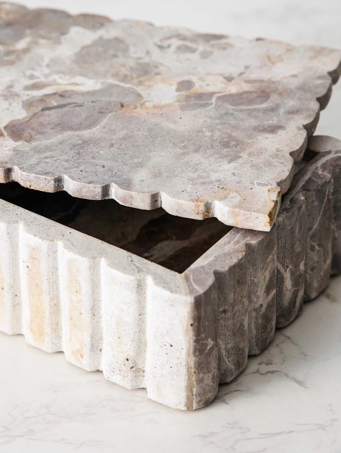 Scalloped Marble Box