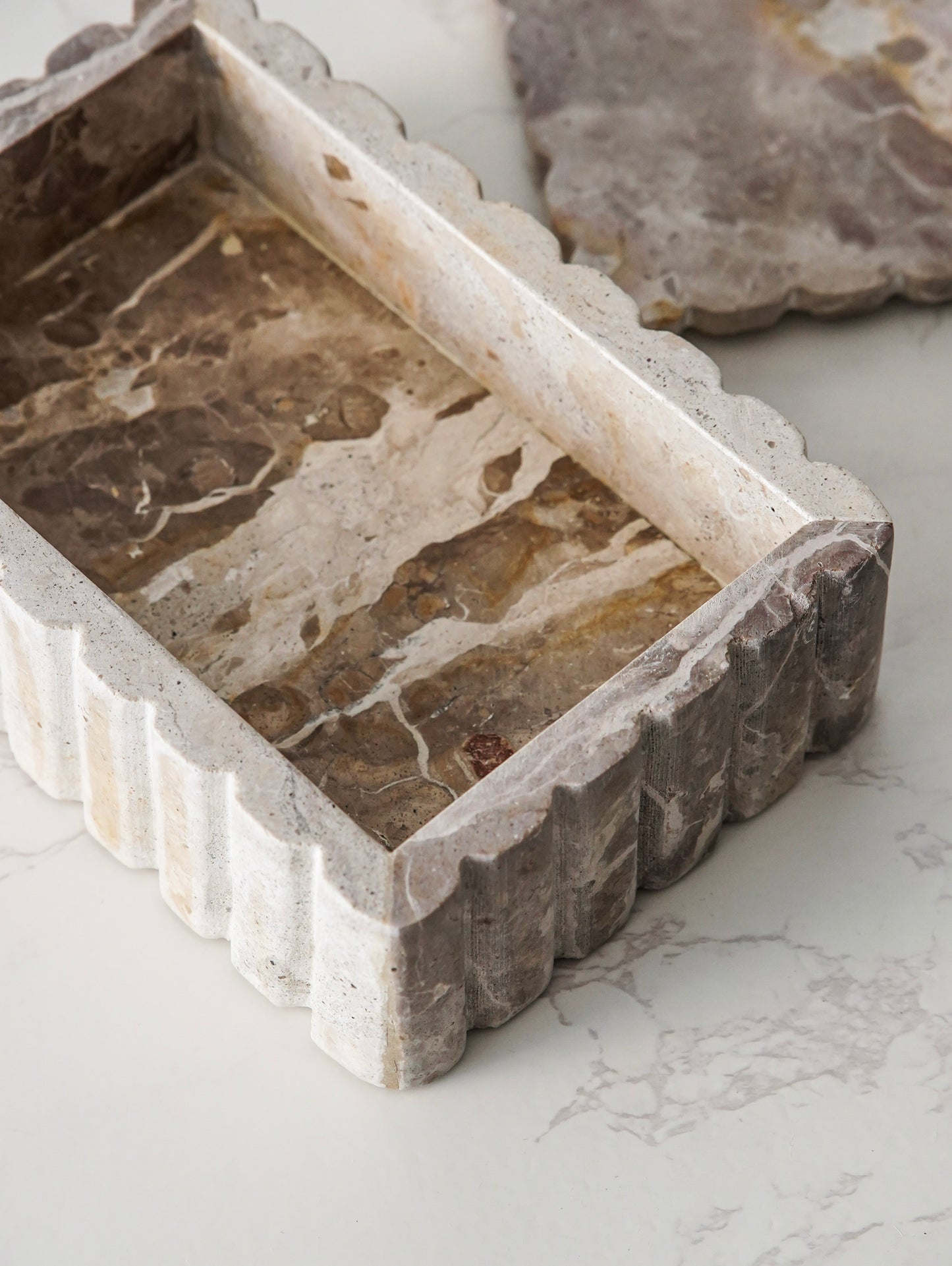 Scalloped Marble Box