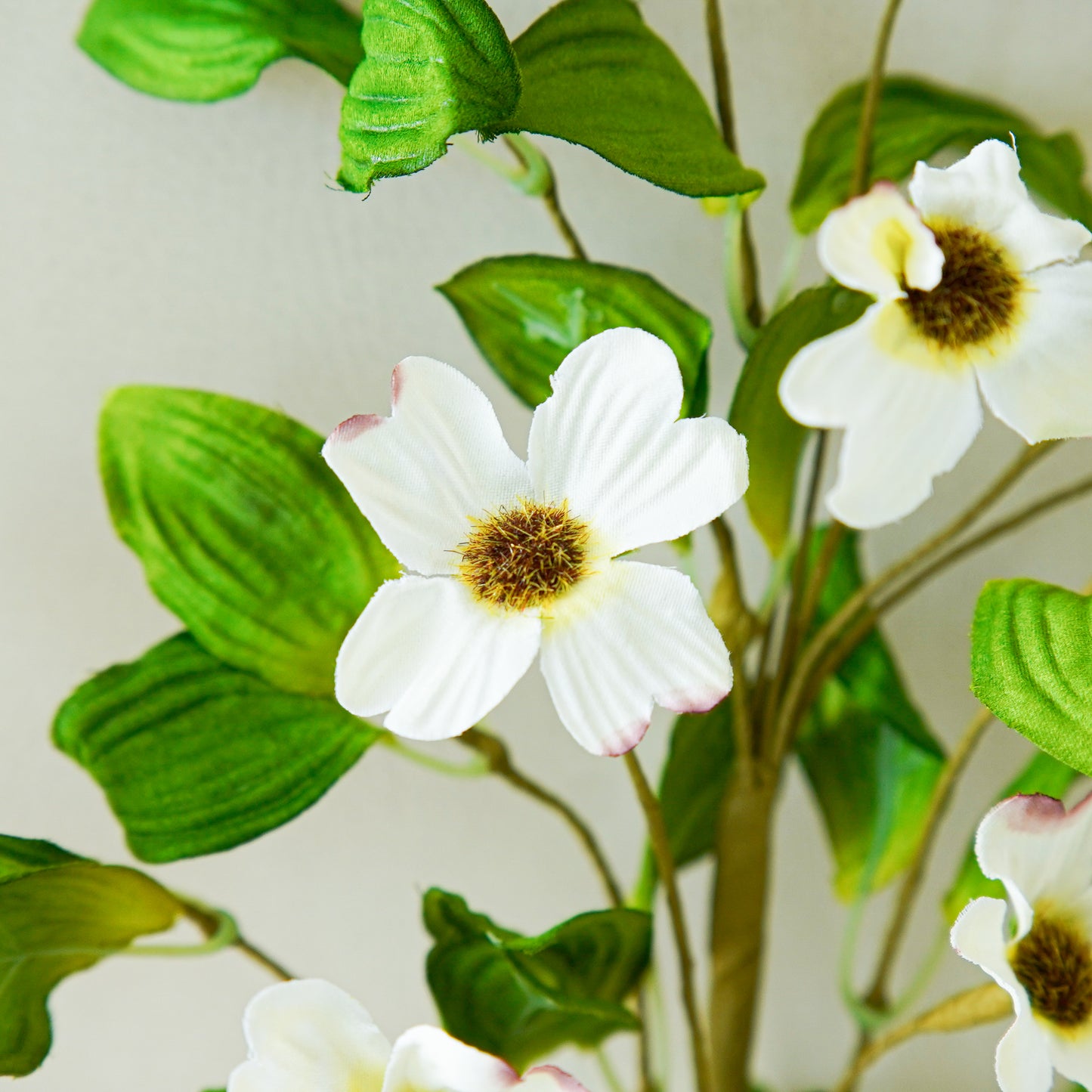 Faux Dogwood Stem | Soft White Florals