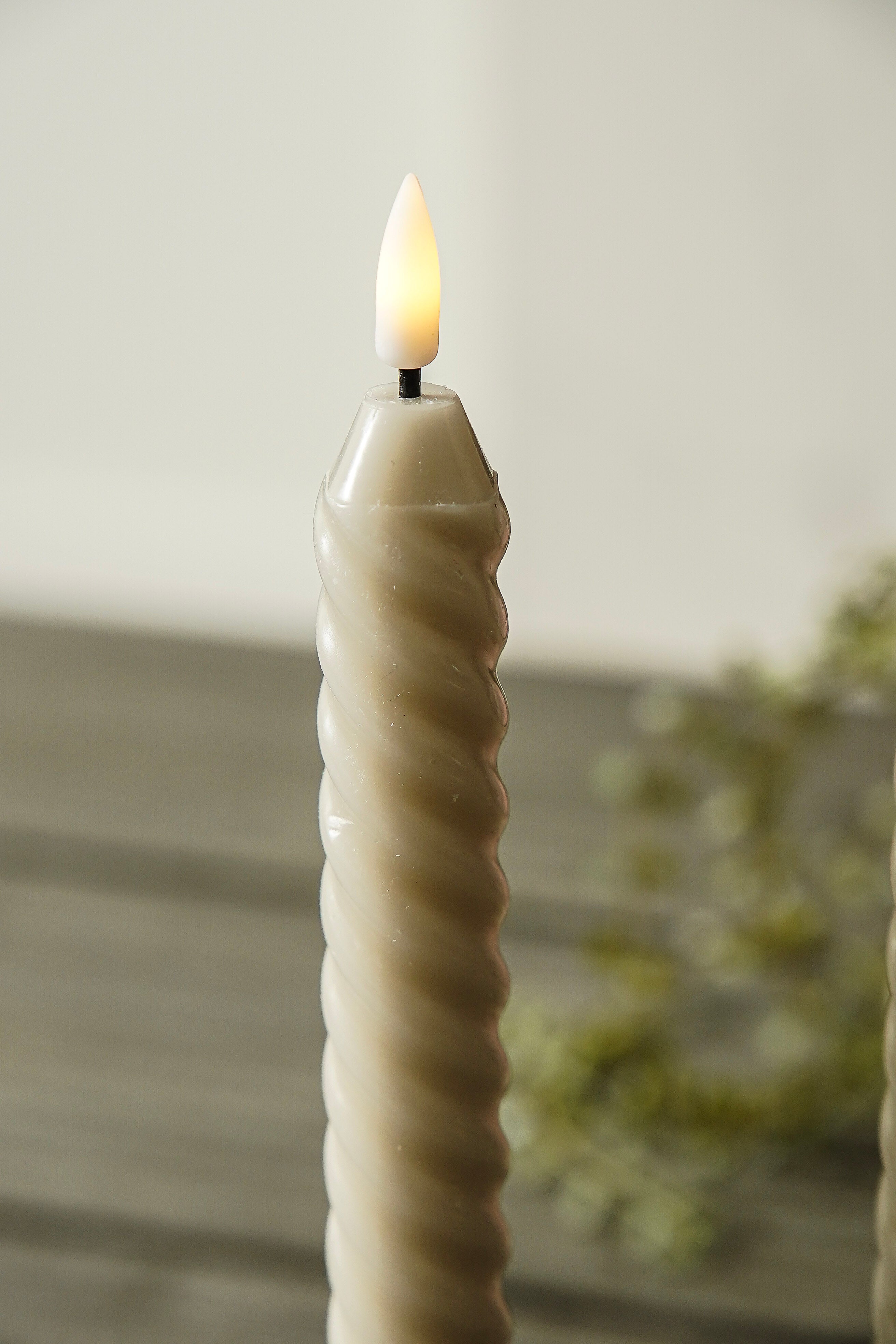 Flameless Twist Taper Candle Set
