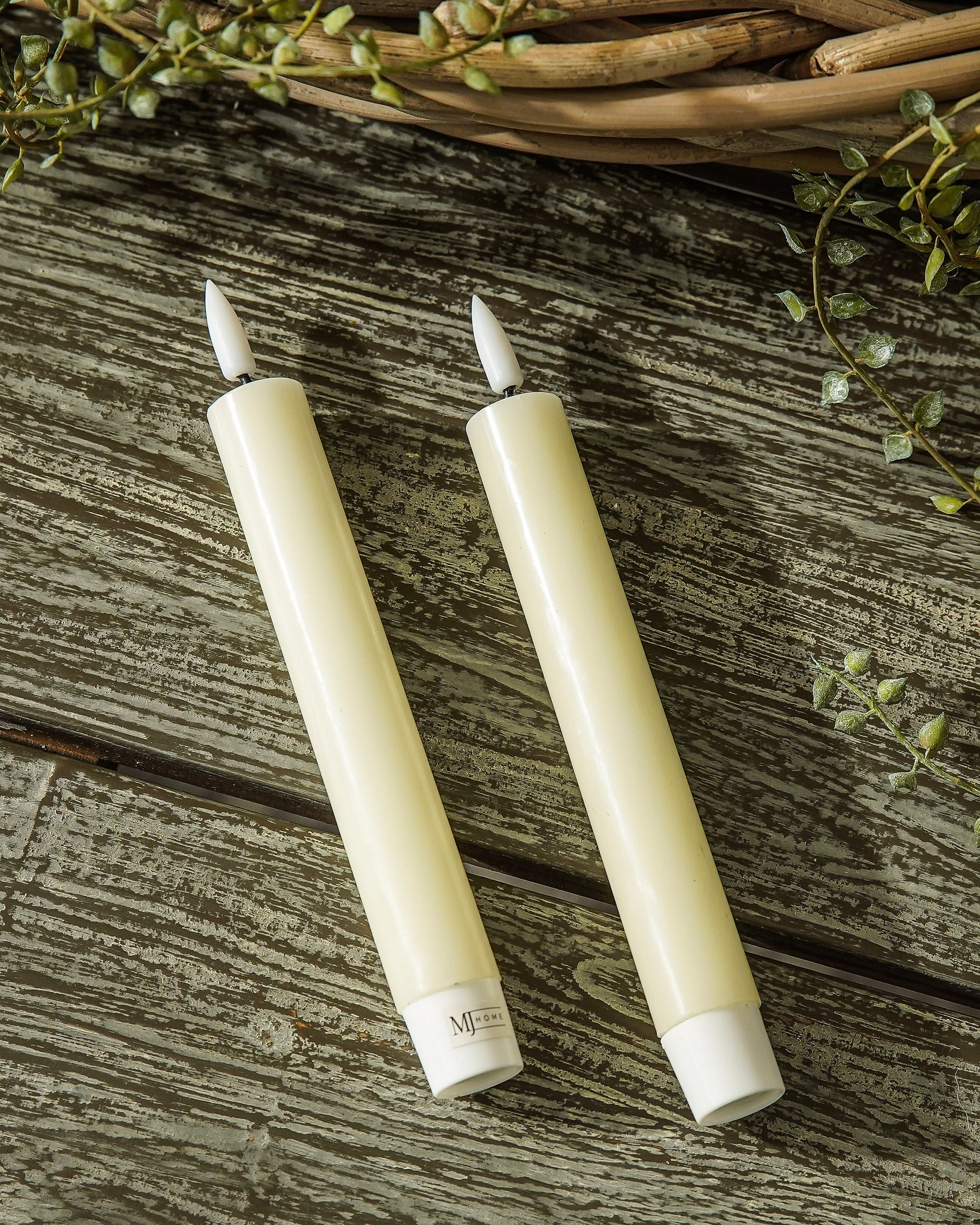 Ivory Flameless Taper Set