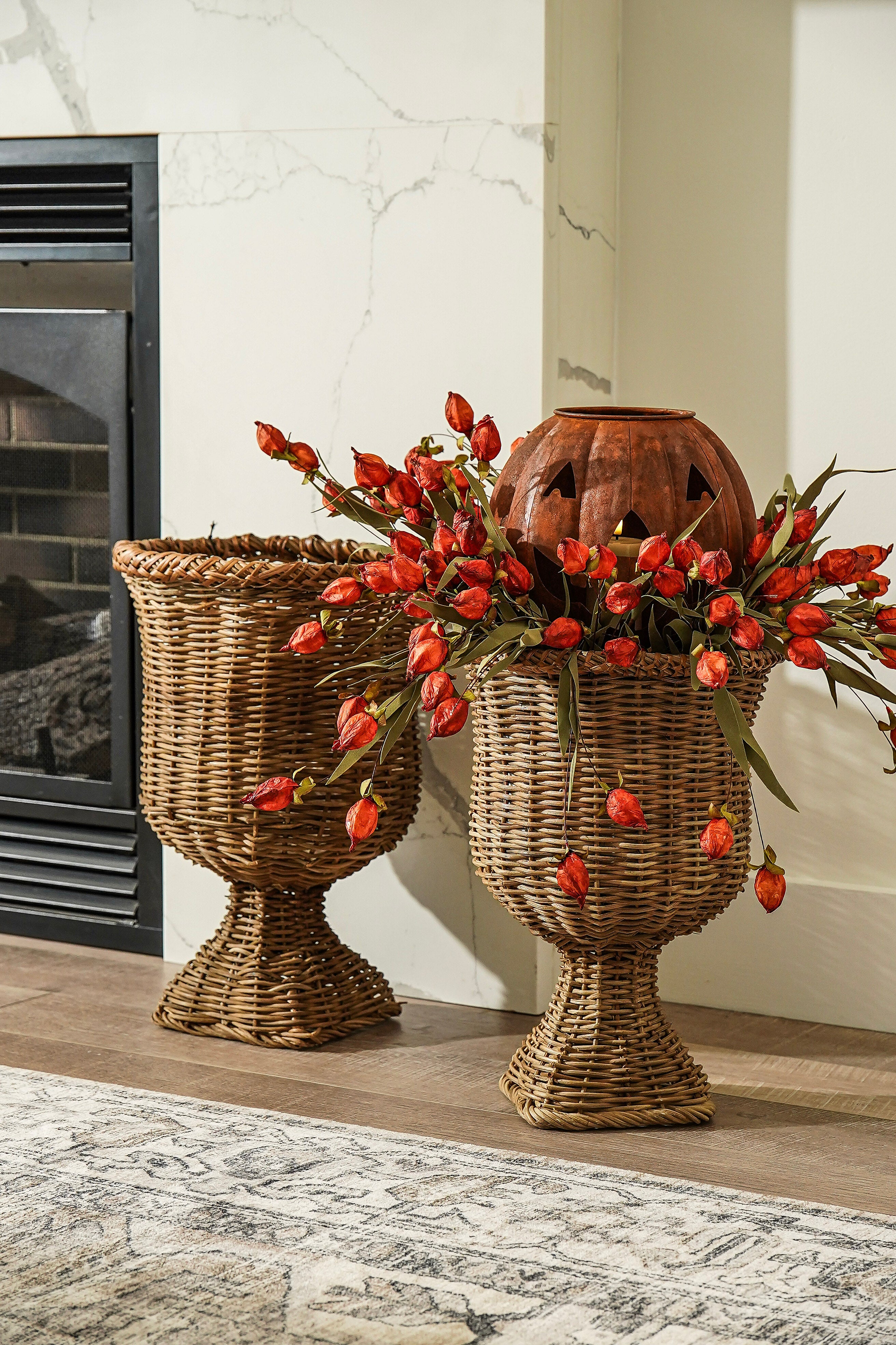 Rustic Jack-O-Lantern Candle Holder