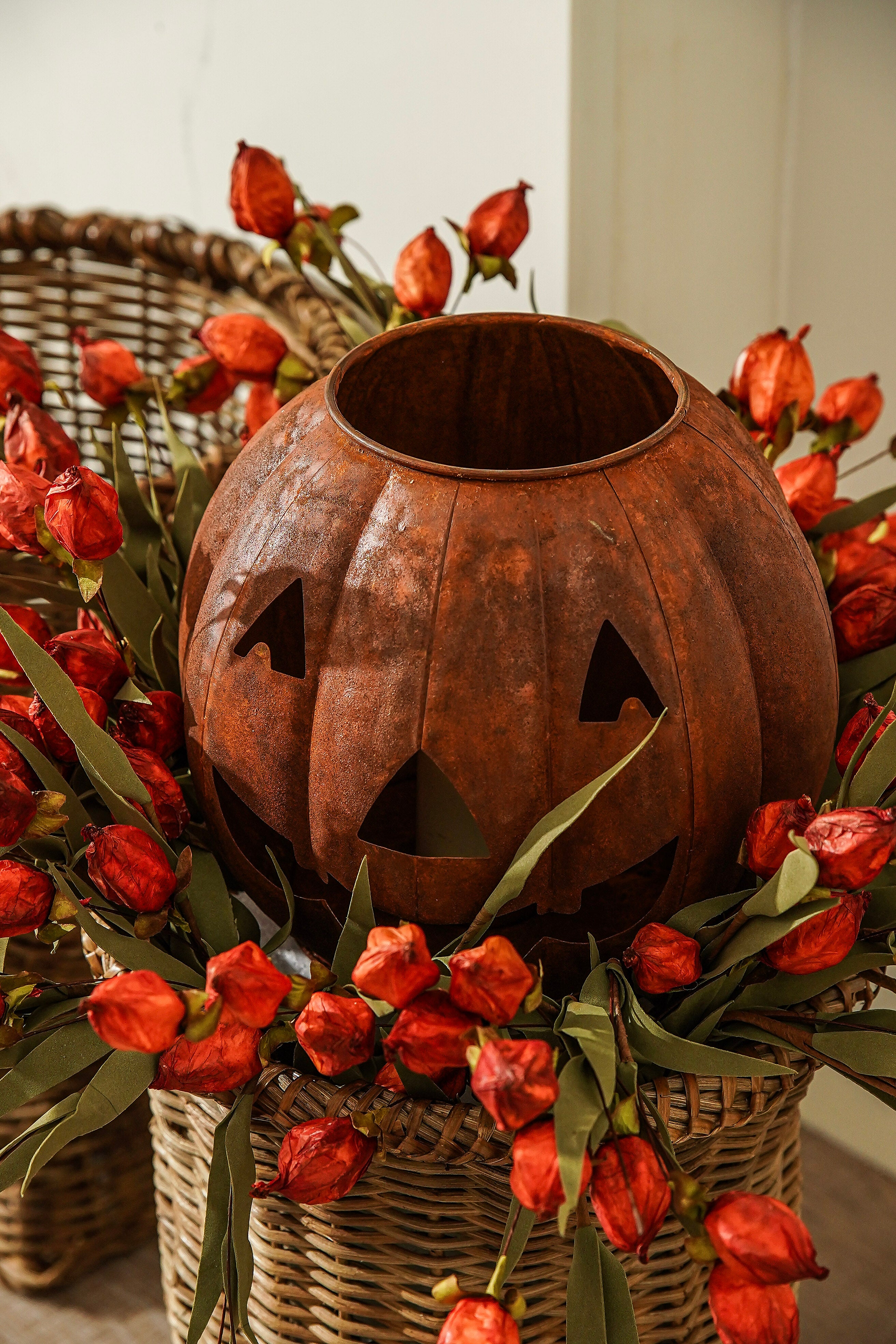Rustic Jack-O-Lantern Candle Holder