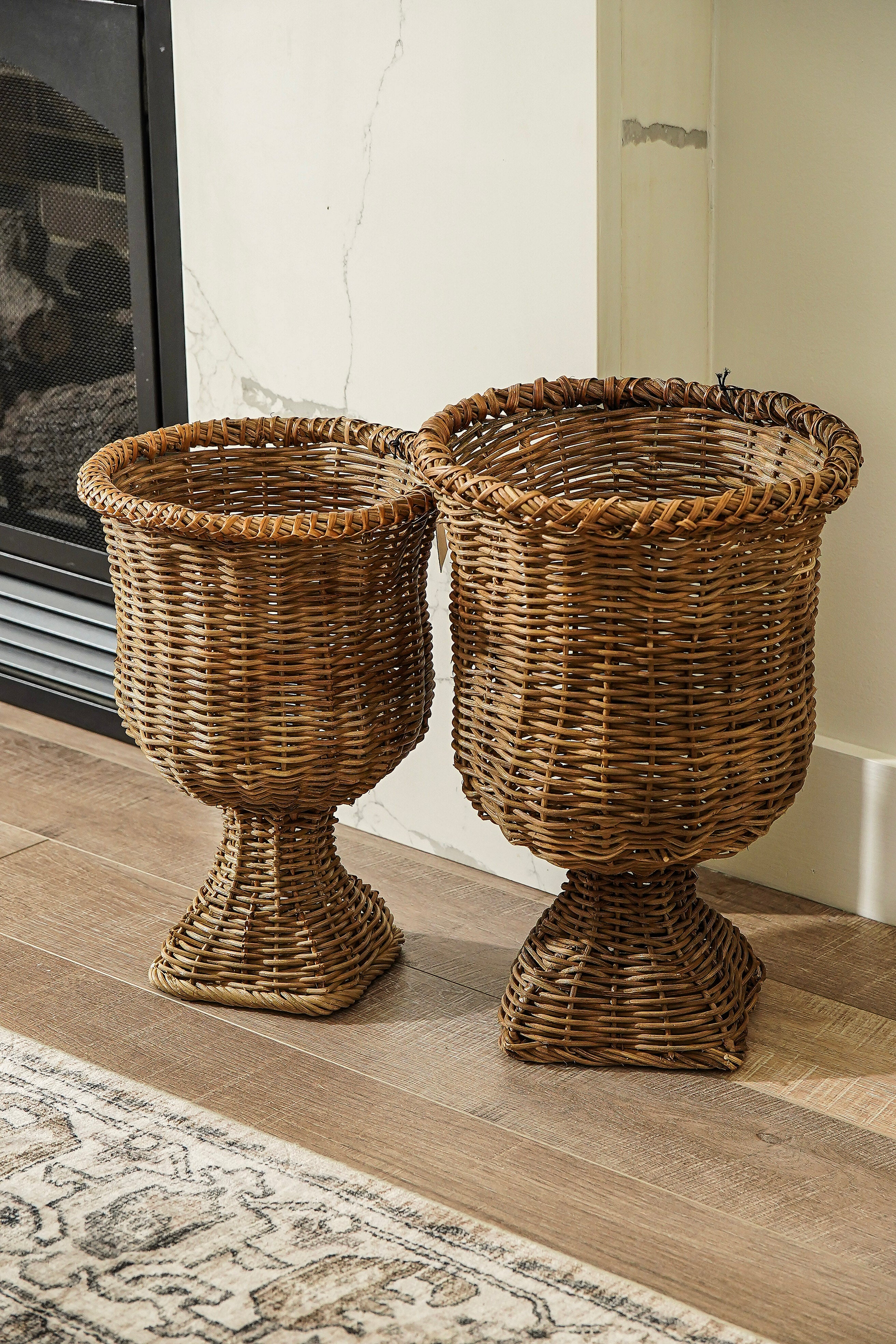 Woven Rattan Urn