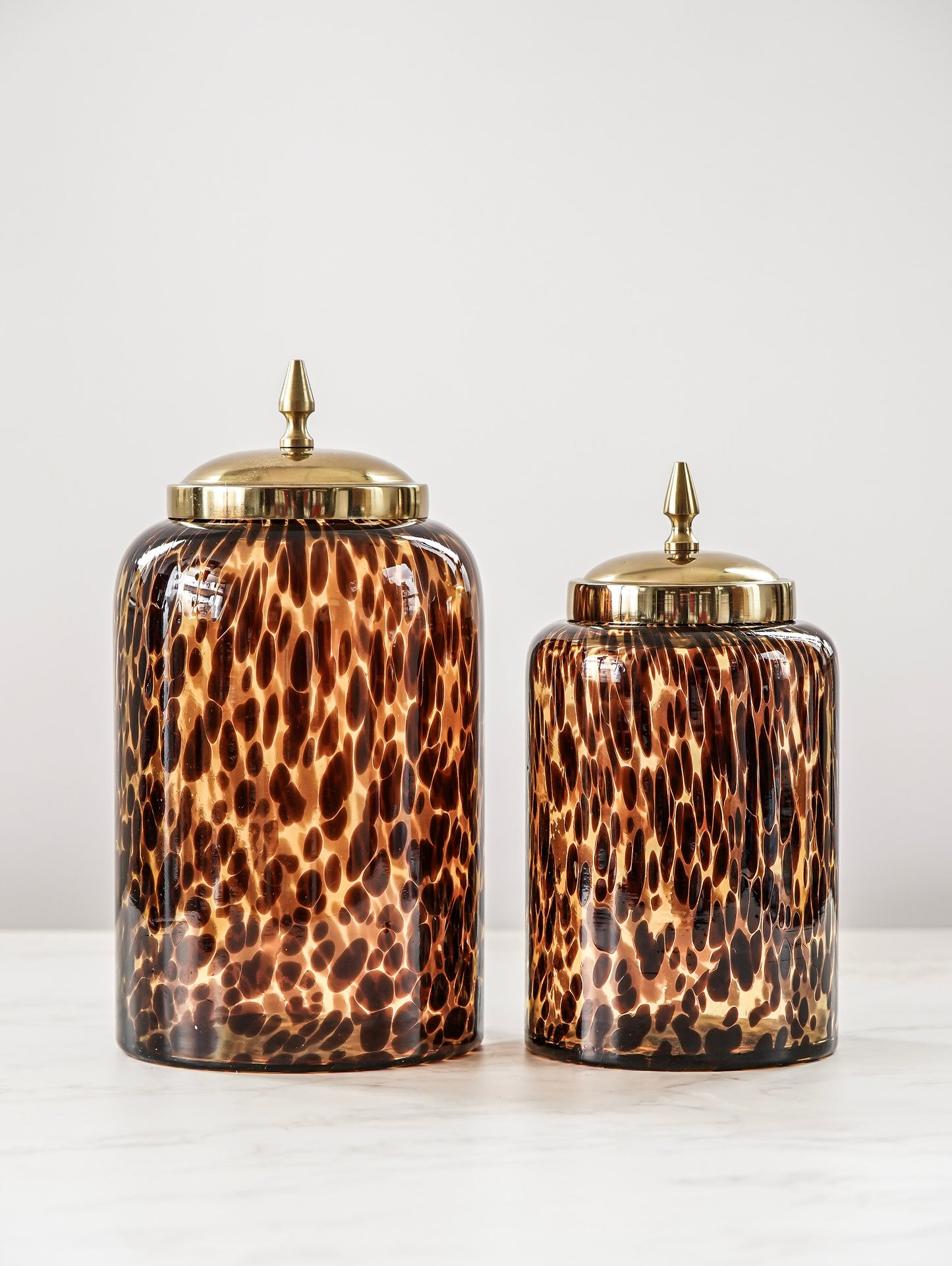 Amber Tortoise Glass Canister