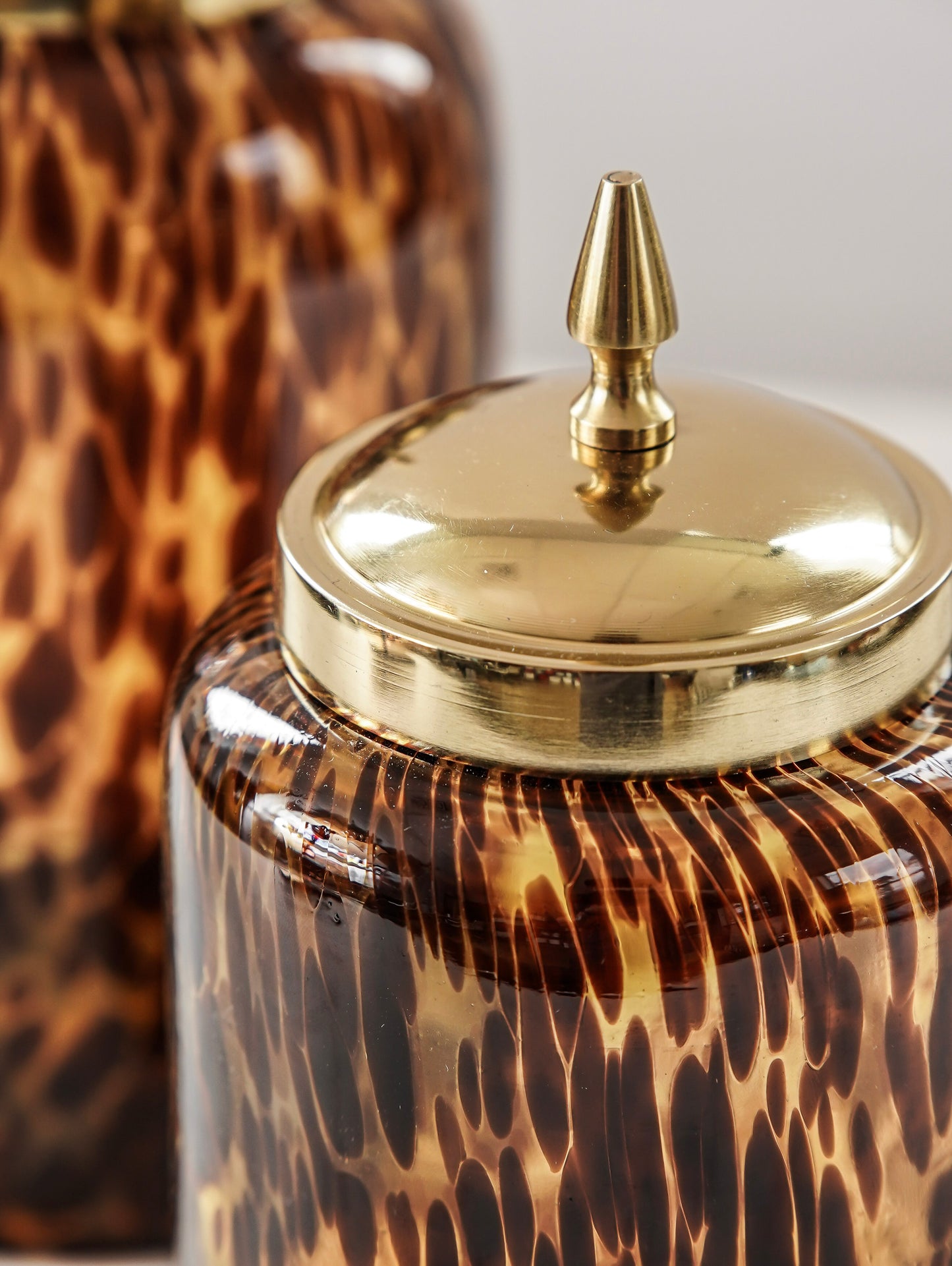 Amber Tortoise Glass Canister