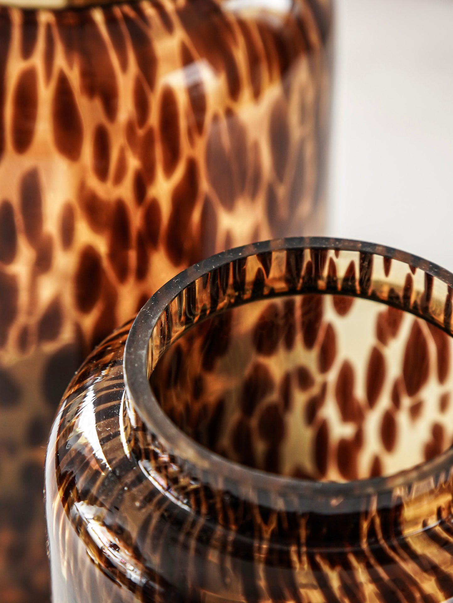 Amber Tortoise Glass Canister