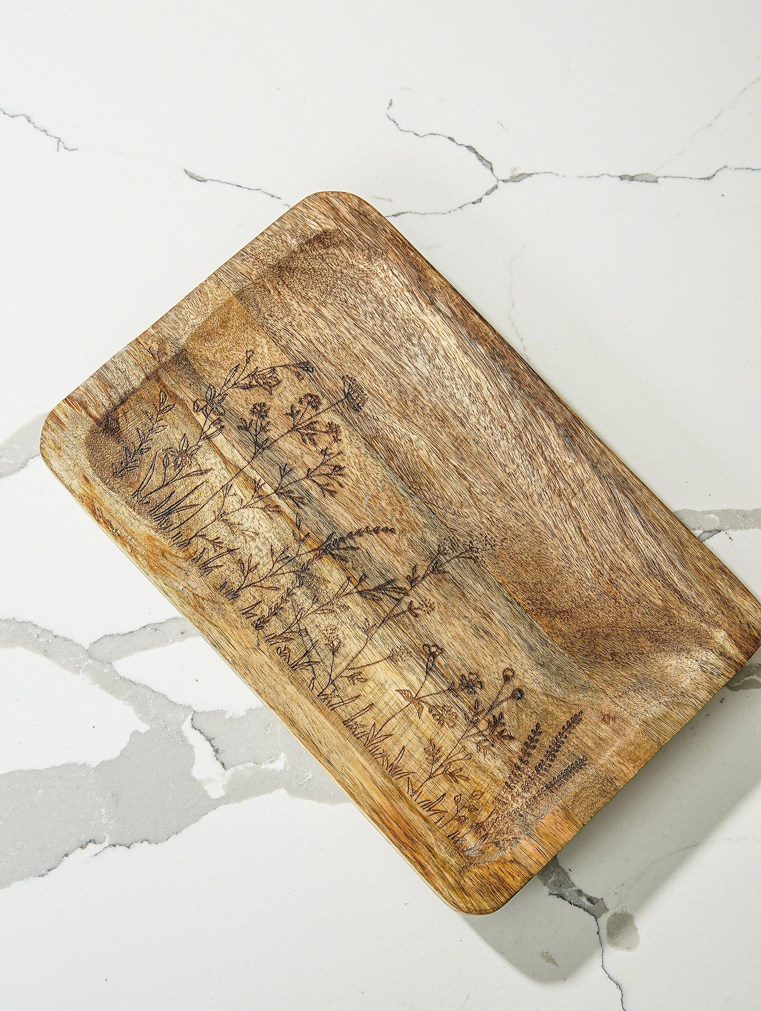 Floral Engraved Botanical Tray