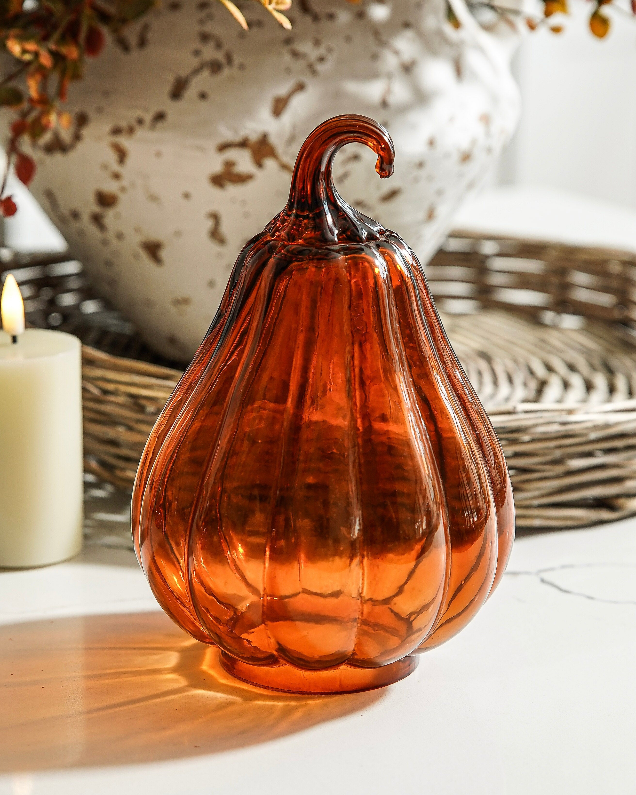 Amber Glass Gourd Cloche
