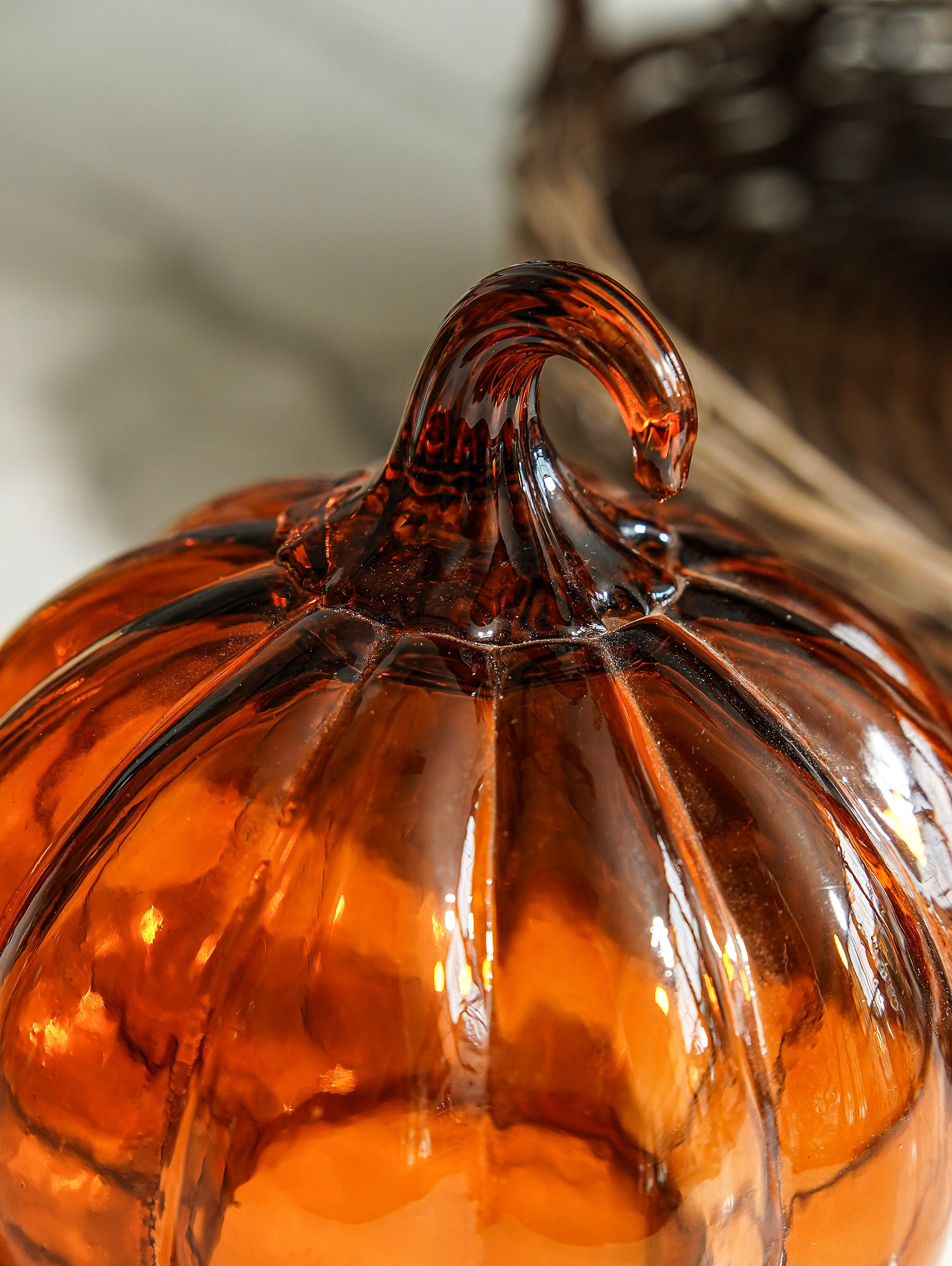 Amber Glass Gourd Cloche