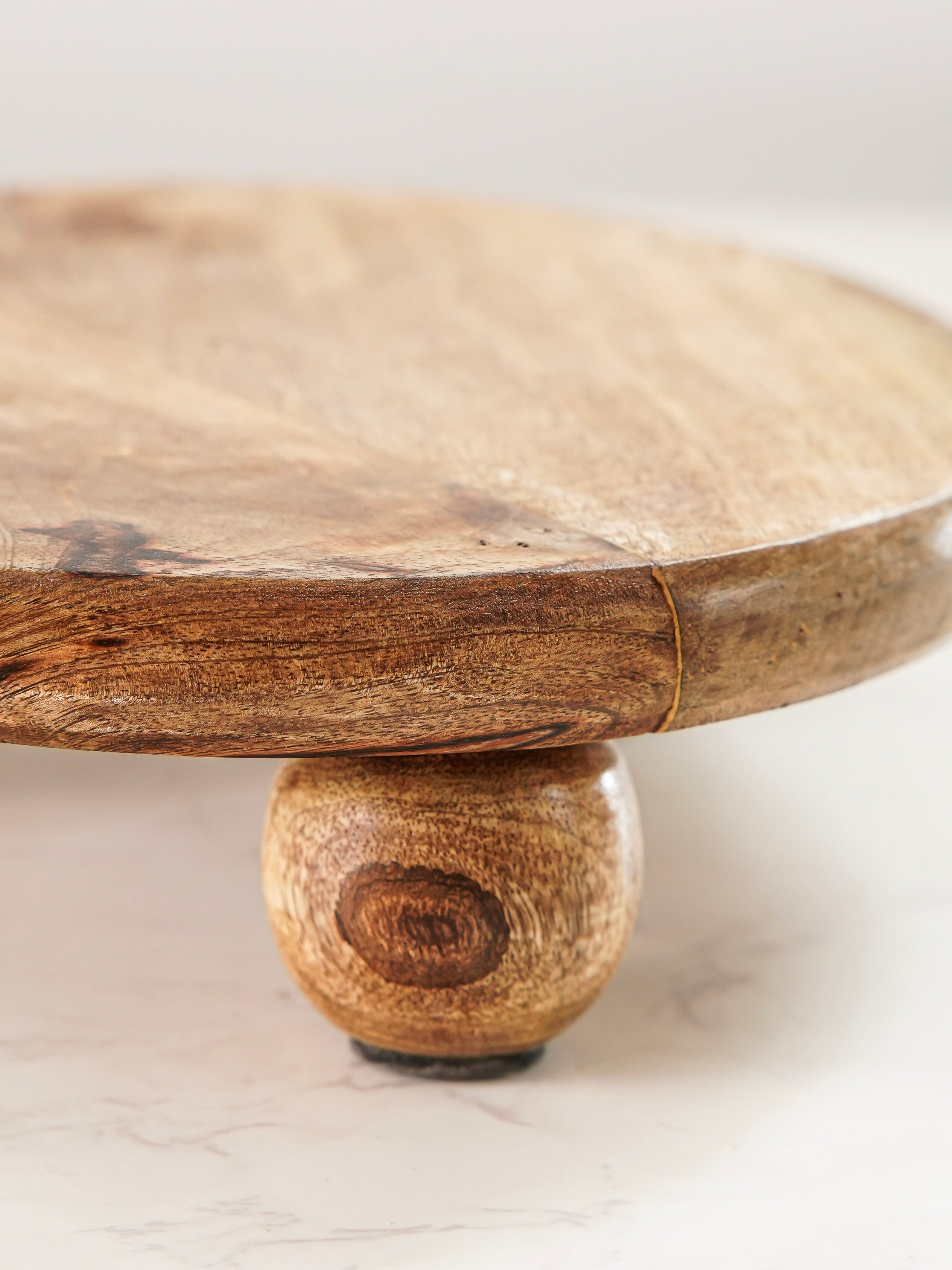 Carved Mango Wood Pedestal Riser