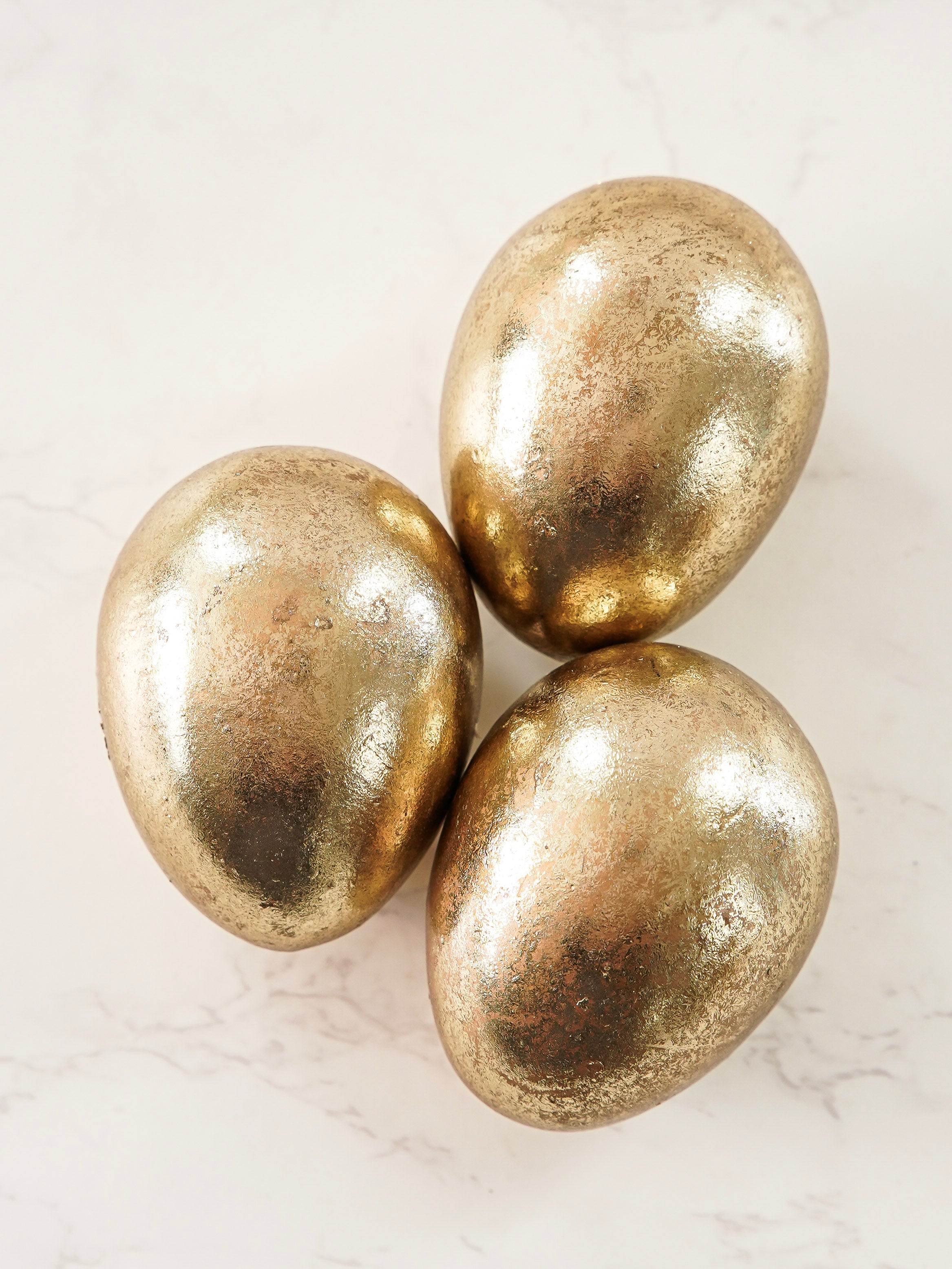 Decorative Gold Resin Egg | Set of 3
