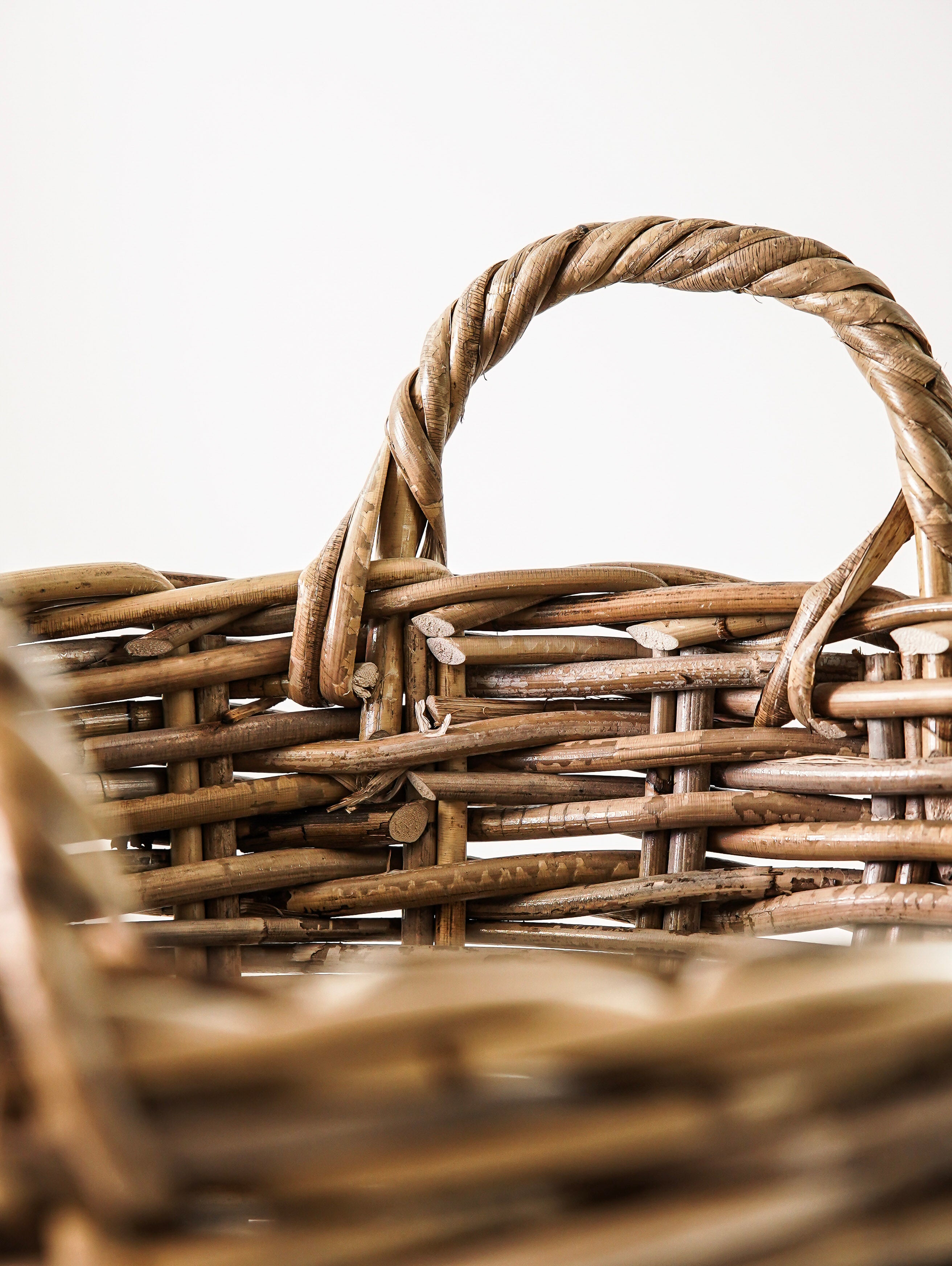 Footed Rattan Storage Basket