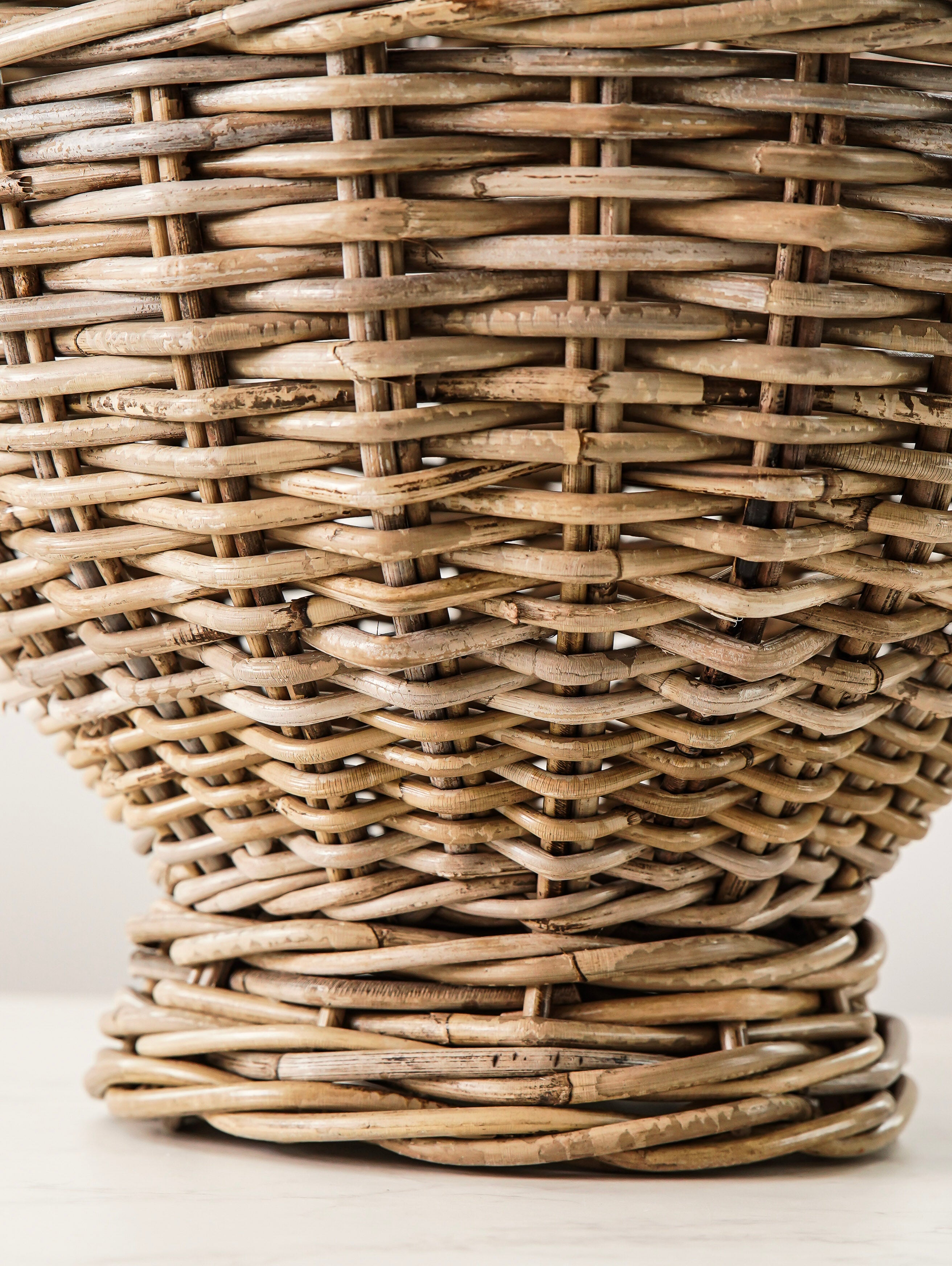Footed Rattan Storage Basket