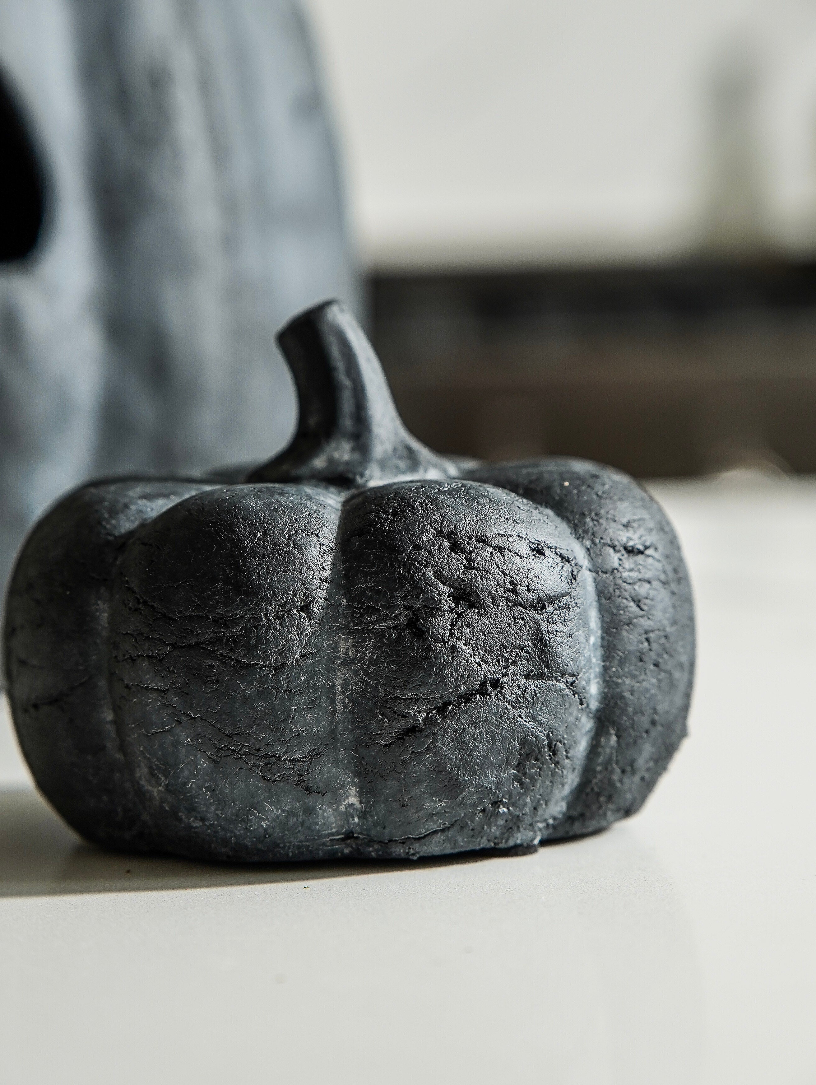 Mini Black Terracotta Pumpkin