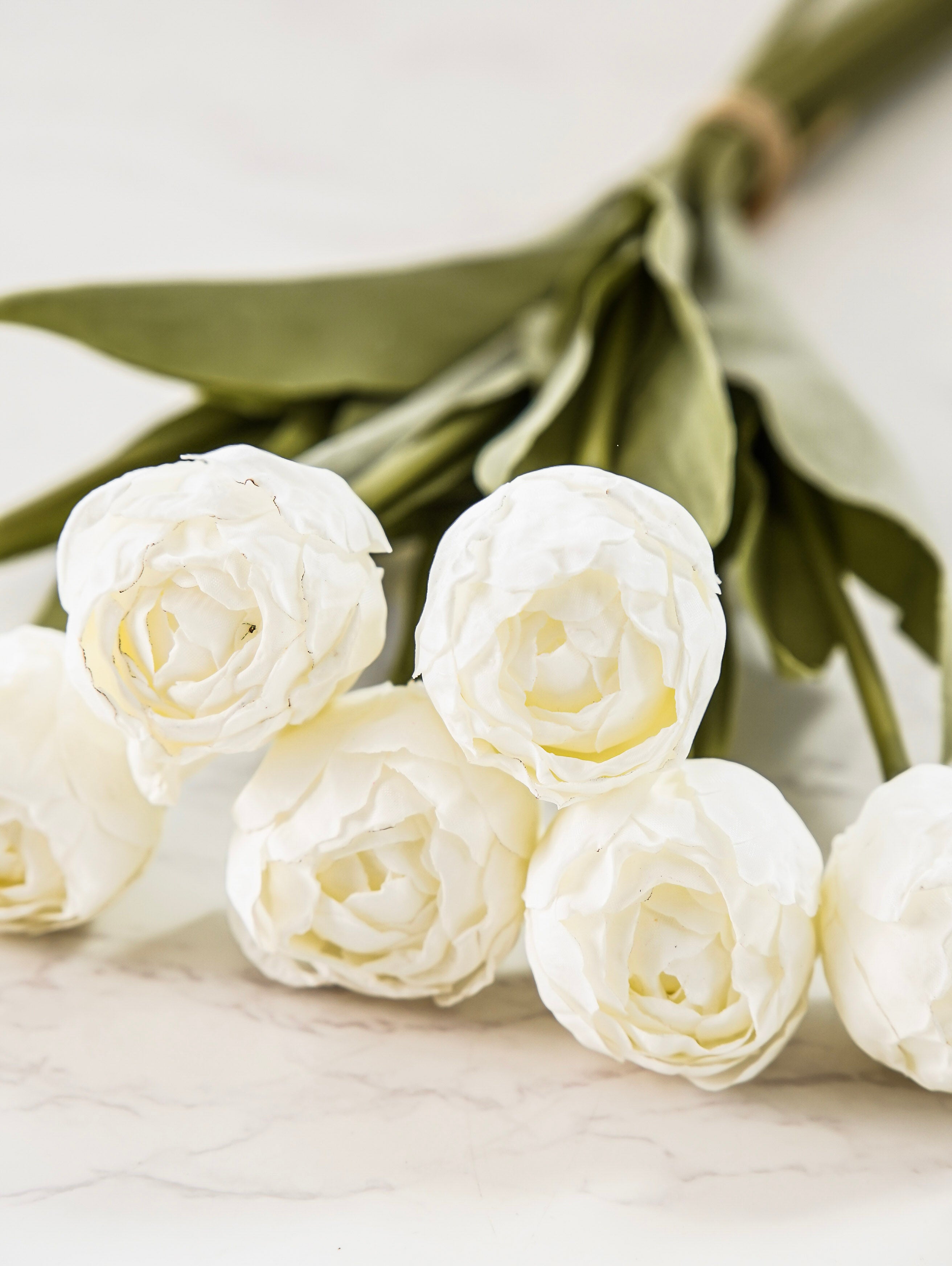 Dried-Look White Tulip Bunch