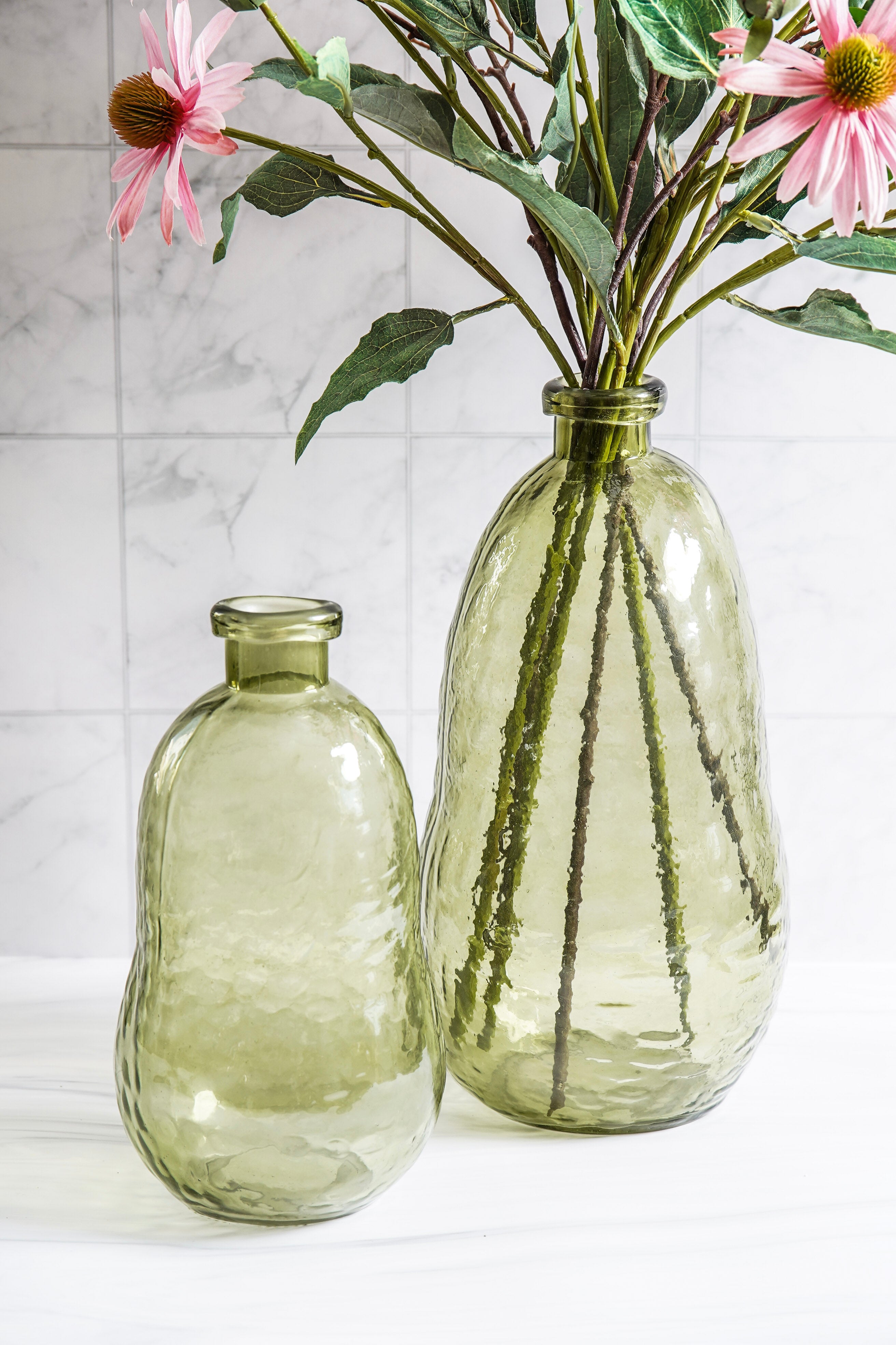 Green Glass Bottle Vase