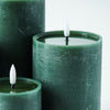 Textured Green Flameless Pillar Candle