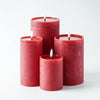 Textured Red Flameless Pillar Candle