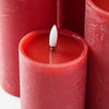 Textured Red Flameless Pillar Candle