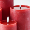 Textured Red Flameless Pillar Candle