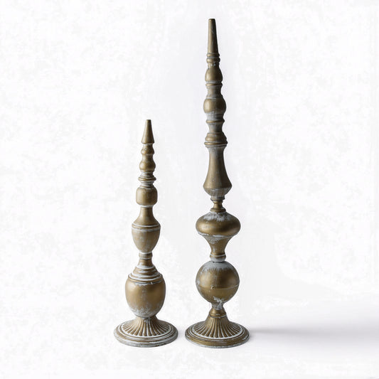 Brass Whitewashed Finial
