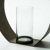 Antique Brass Glass Hurricane Candle Holder