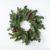 Real Touch Pine & Red Berry Candle Ring – 16”