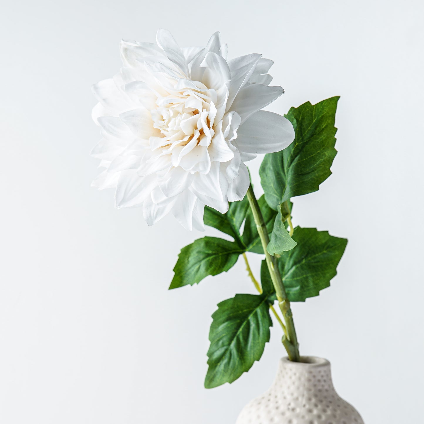 Real Touch Dahlia Stem | White