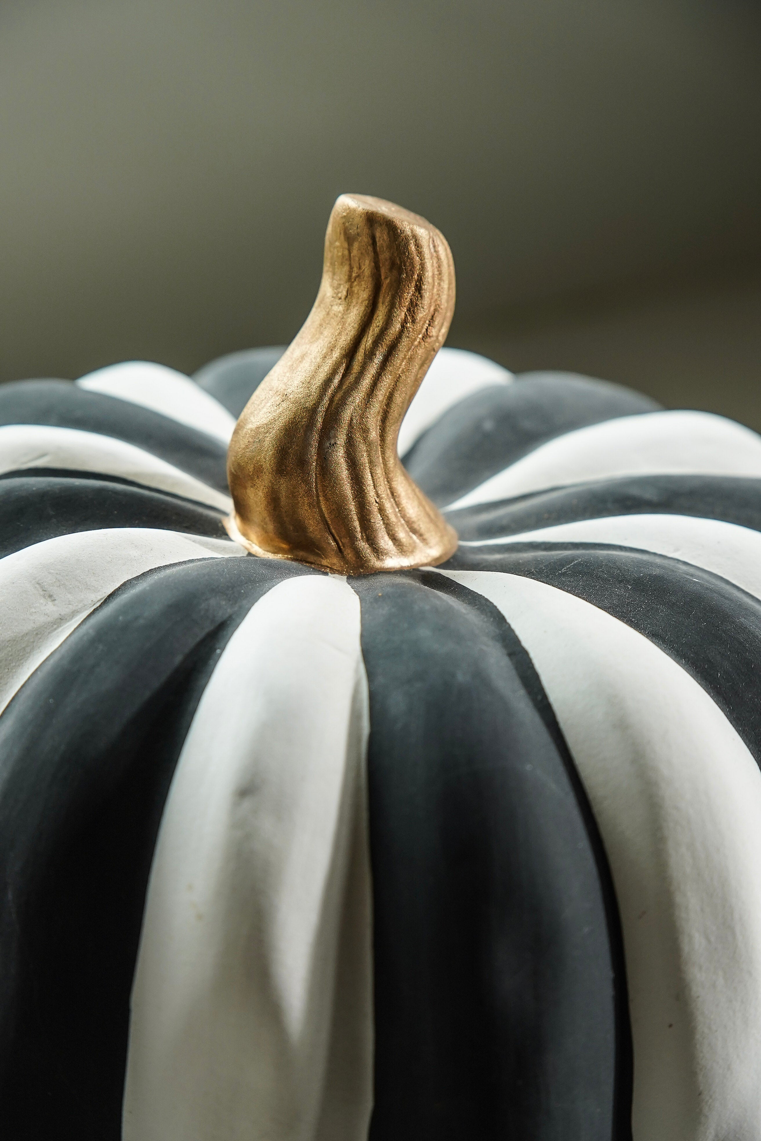 Black & White Ceramic Pumpkin
