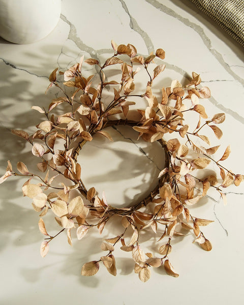 Beige Eucalyptus Candle Ring | Large