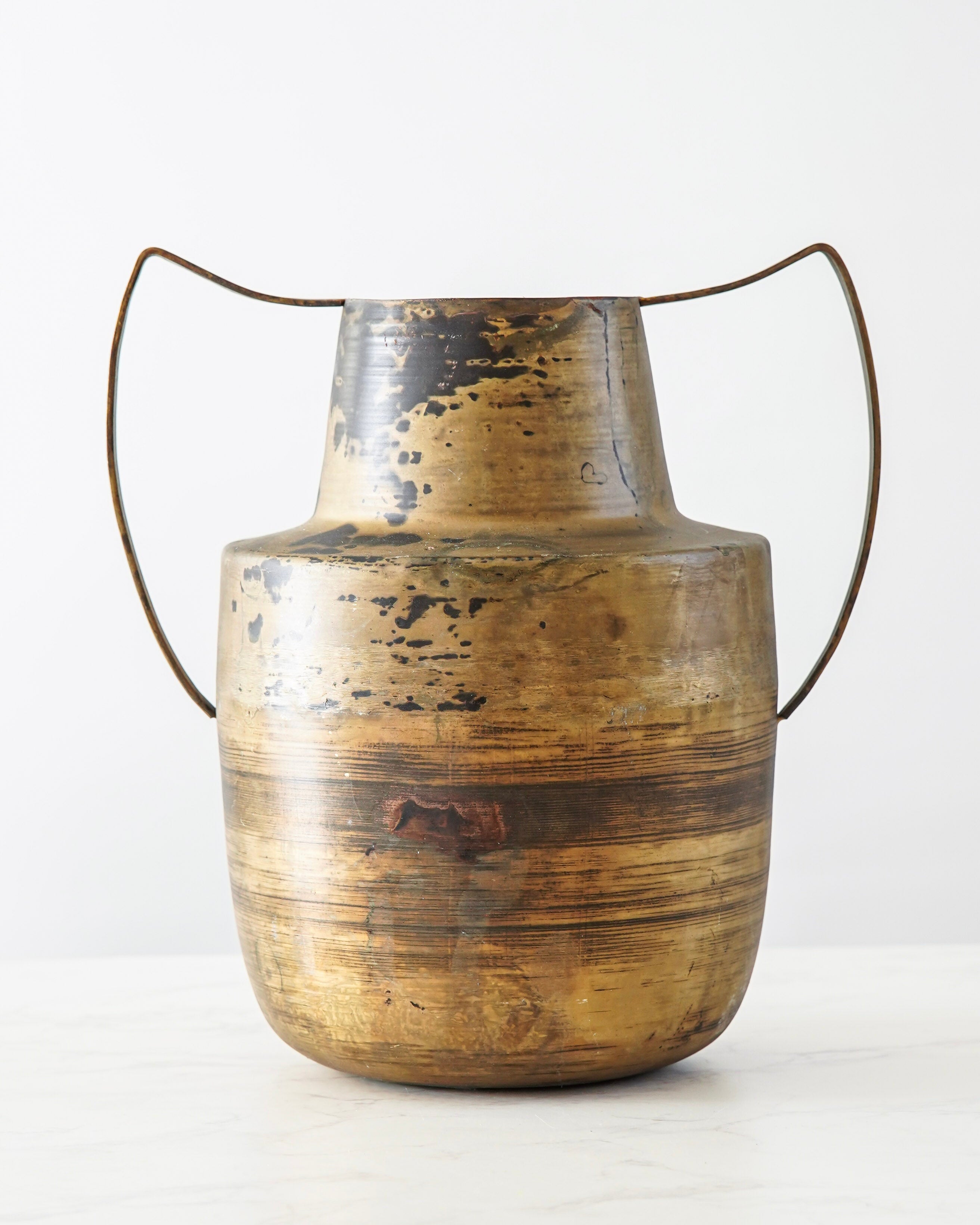 Patina Brass Metal Vase