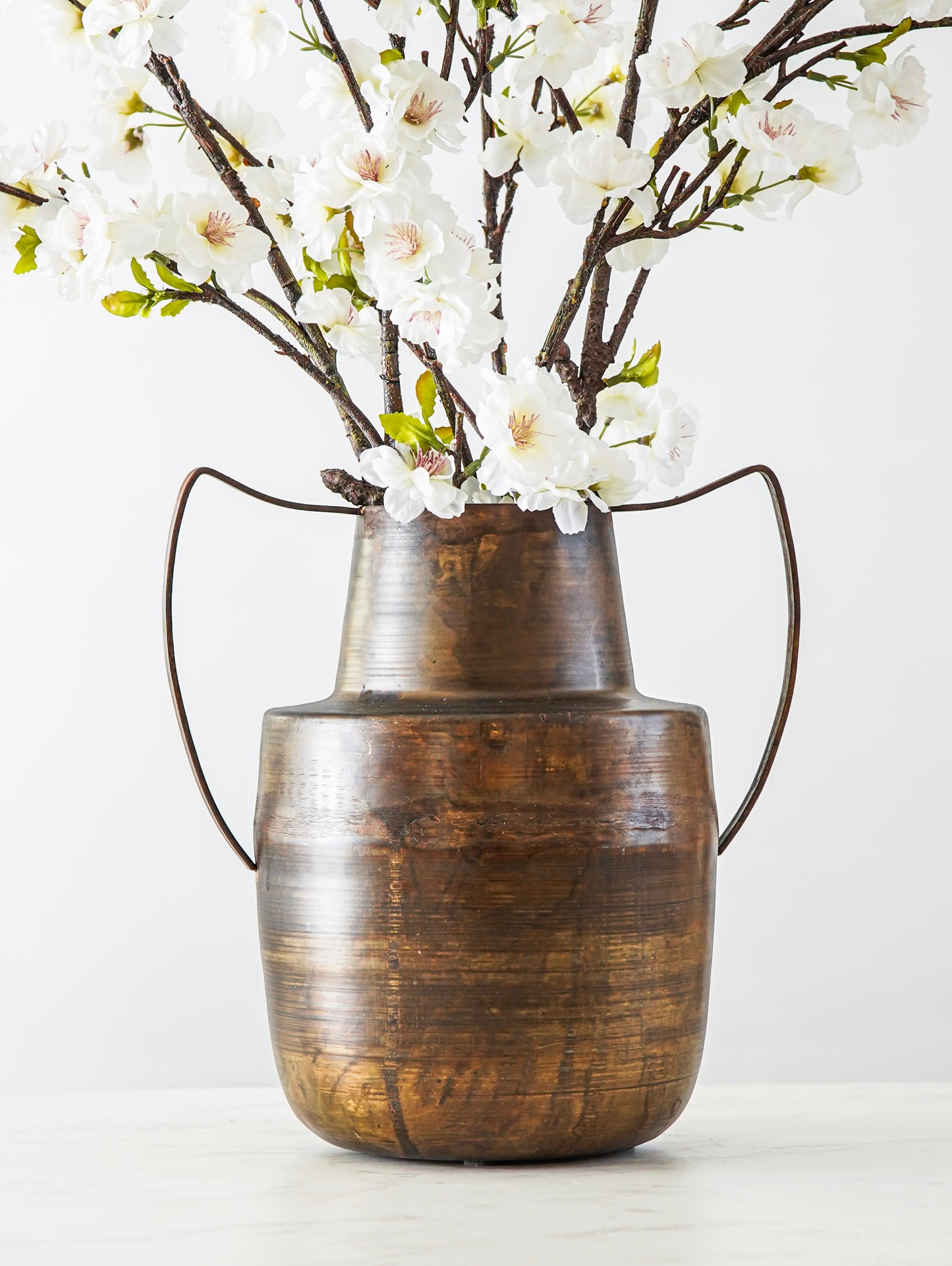 Handled Brass Metal Vase